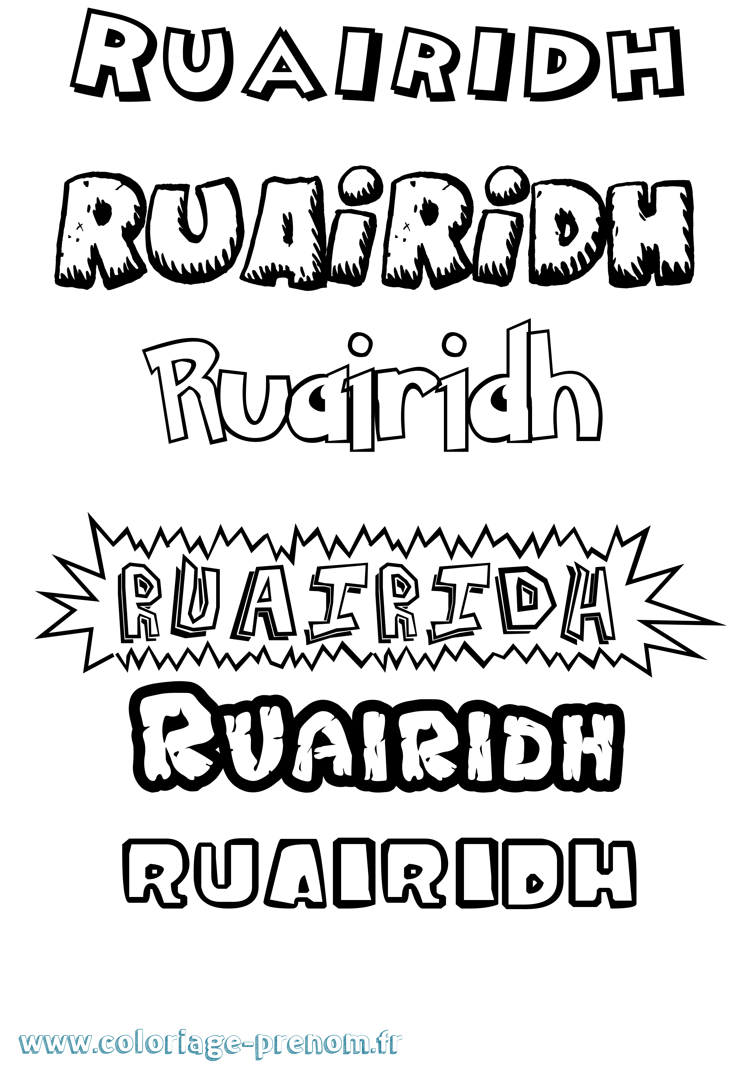 Coloriage Ruairidh Dessin Animé Coloriage prénom Ruairidh Dessin Animé