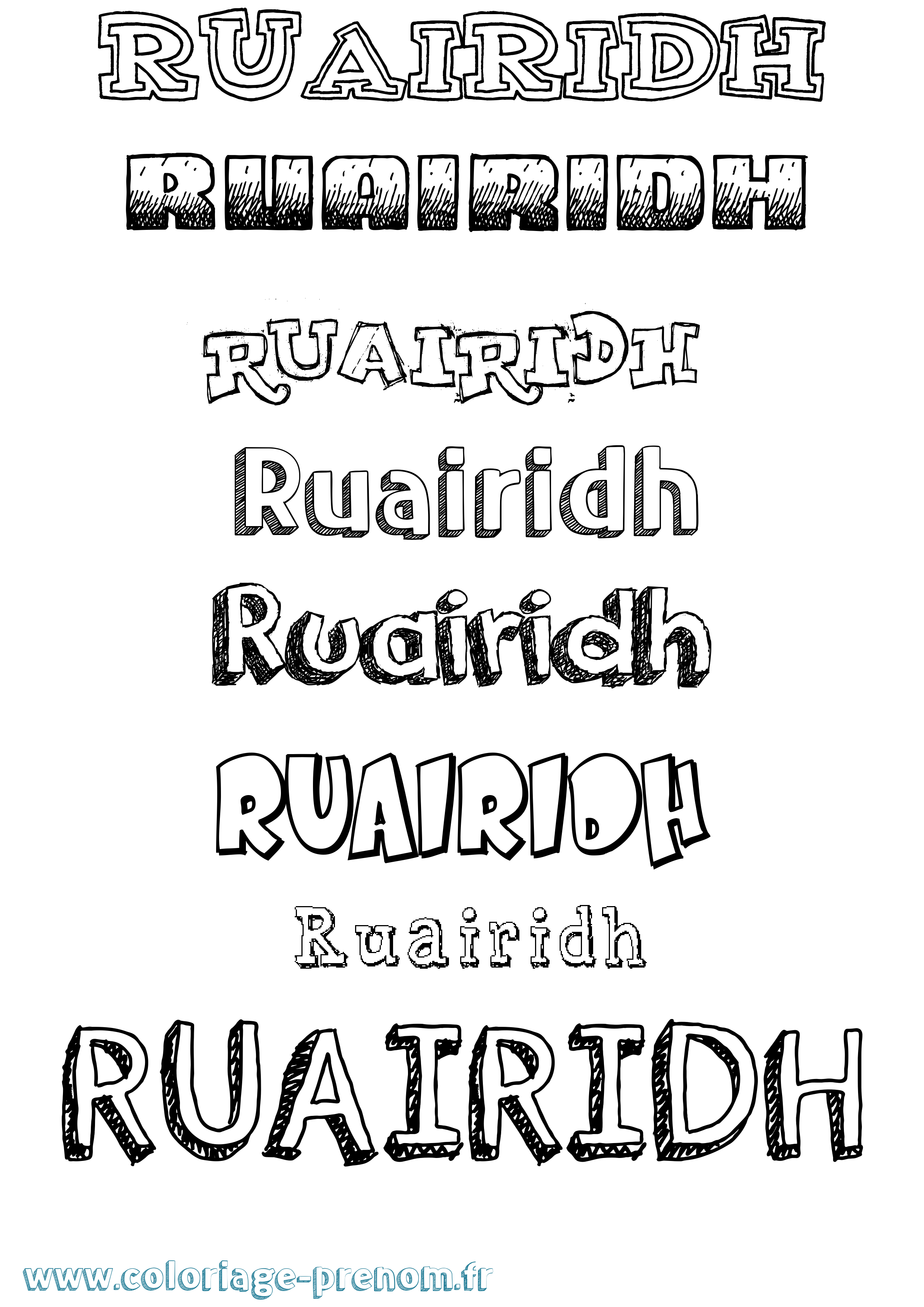 Coloriage Ruairidh Dessiné Coloriage prénom Ruairidh Dessiné