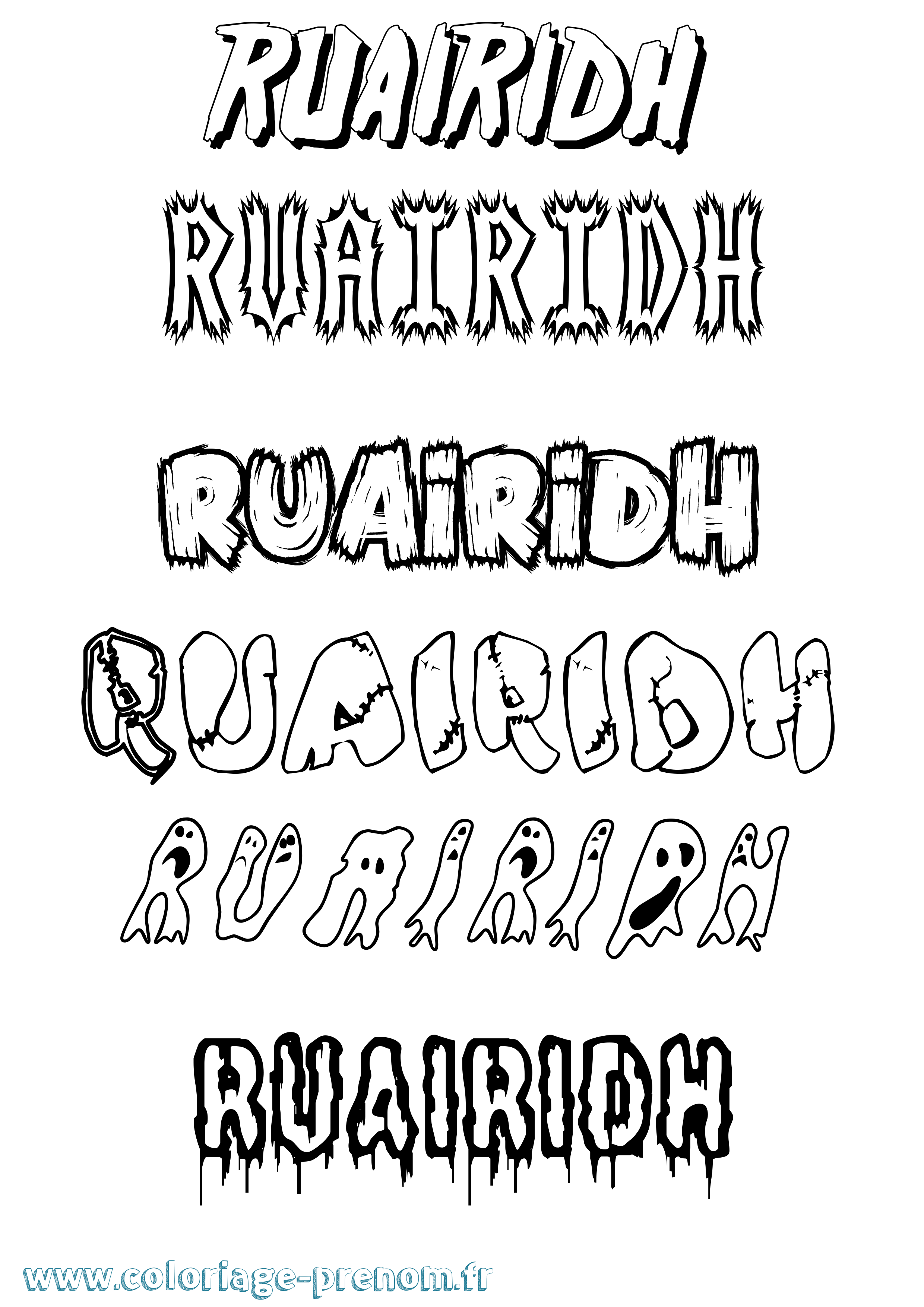 Coloriage Ruairidh Frisson Coloriage prénom Ruairidh Frisson