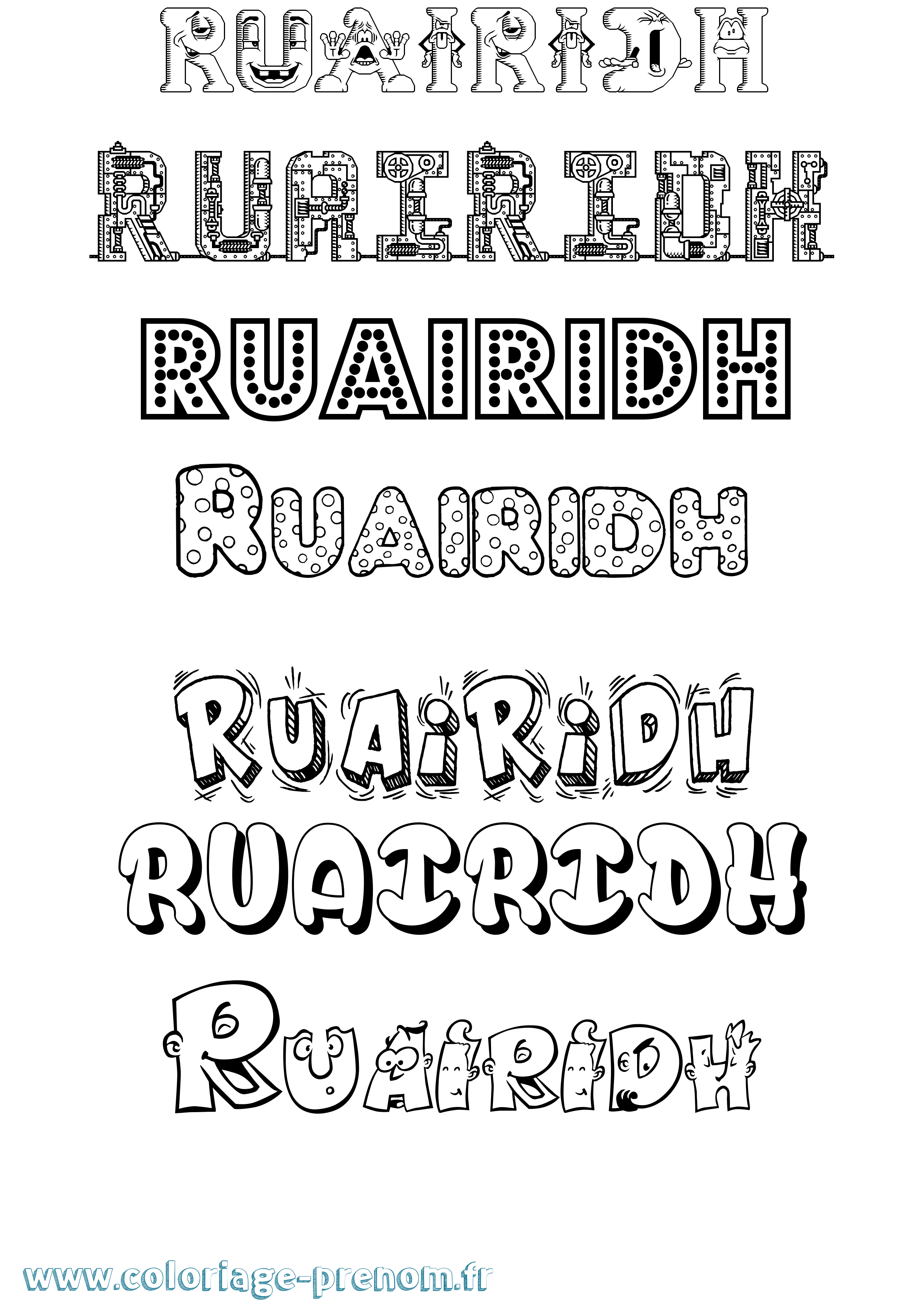 Coloriage Ruairidh Fun Coloriage prénom Ruairidh Fun
