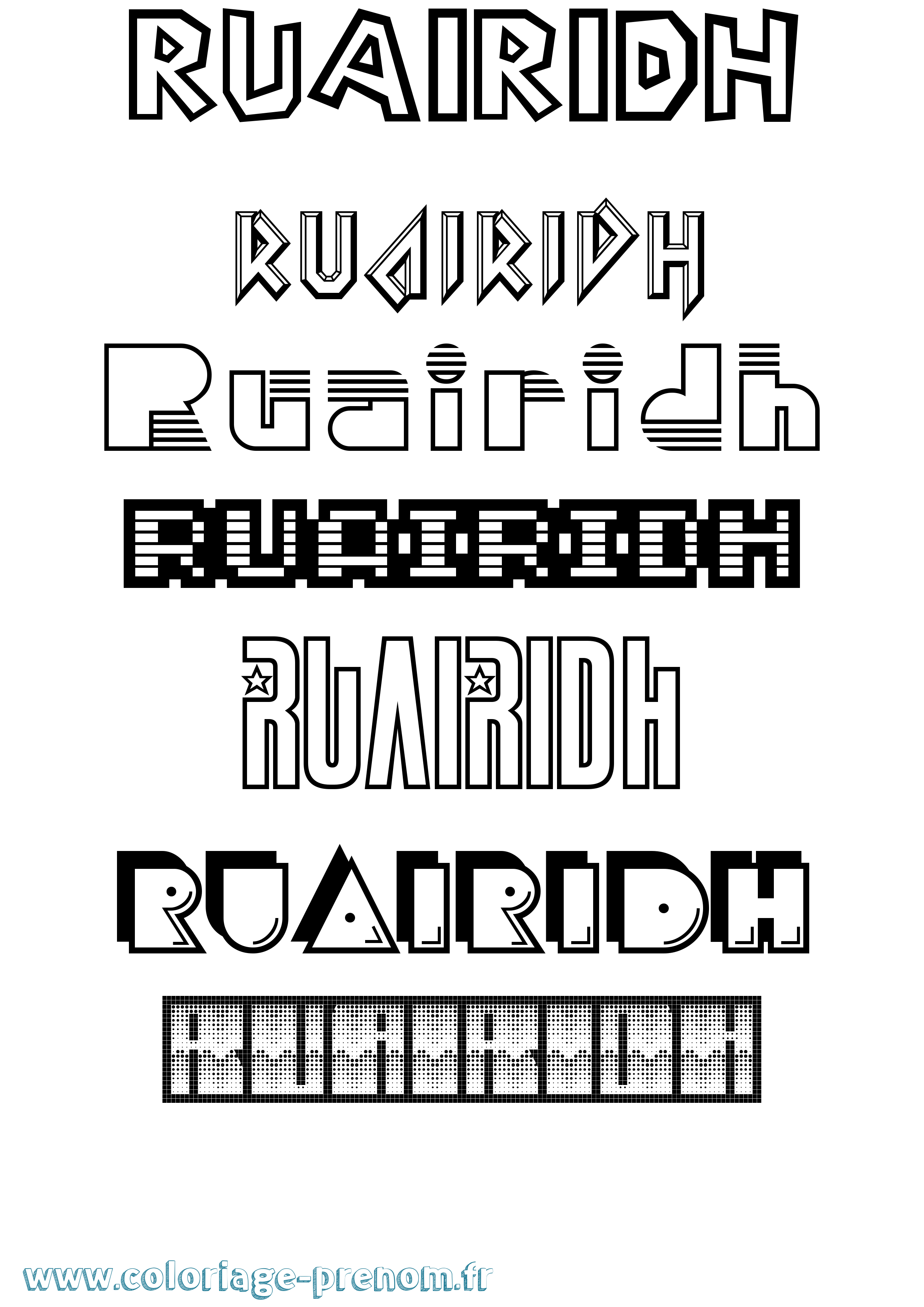 Coloriage Ruairidh Jeux Vidéos Coloriage prénom Ruairidh Jeux Vidéos