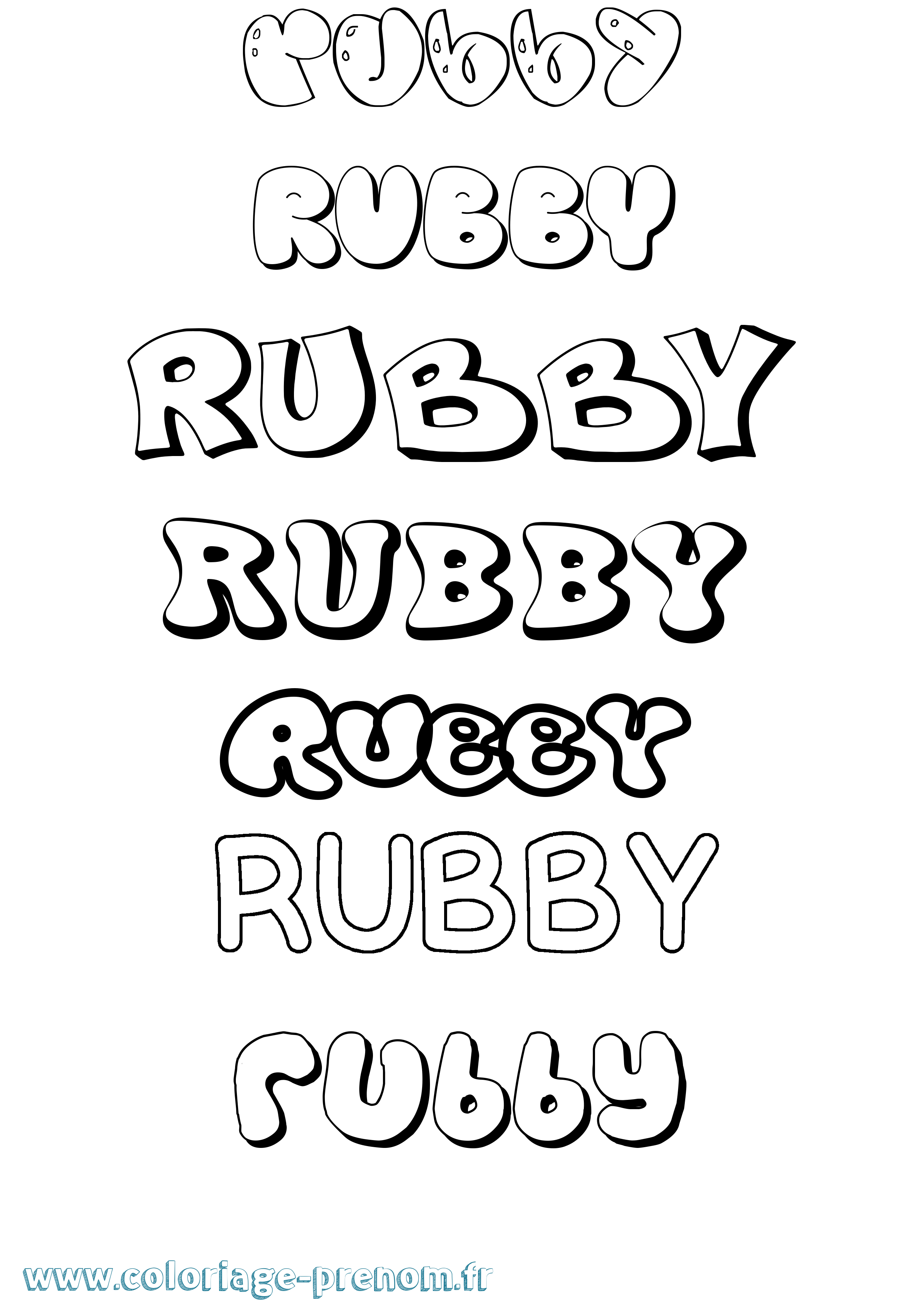 Coloriage Rubby Bubble Coloriage prénom Rubby Bubble