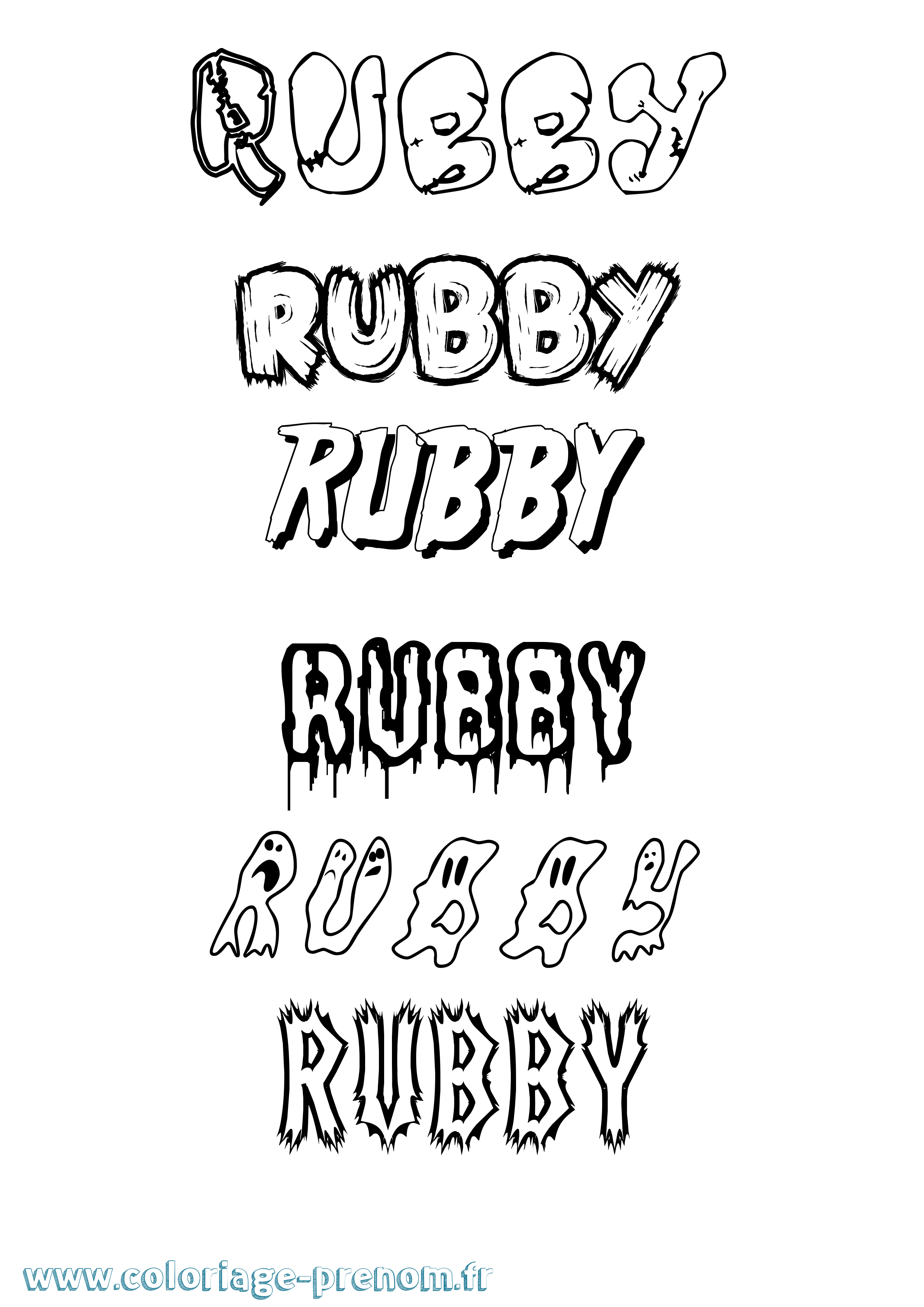 Coloriage Rubby Frisson Coloriage prénom Rubby Frisson