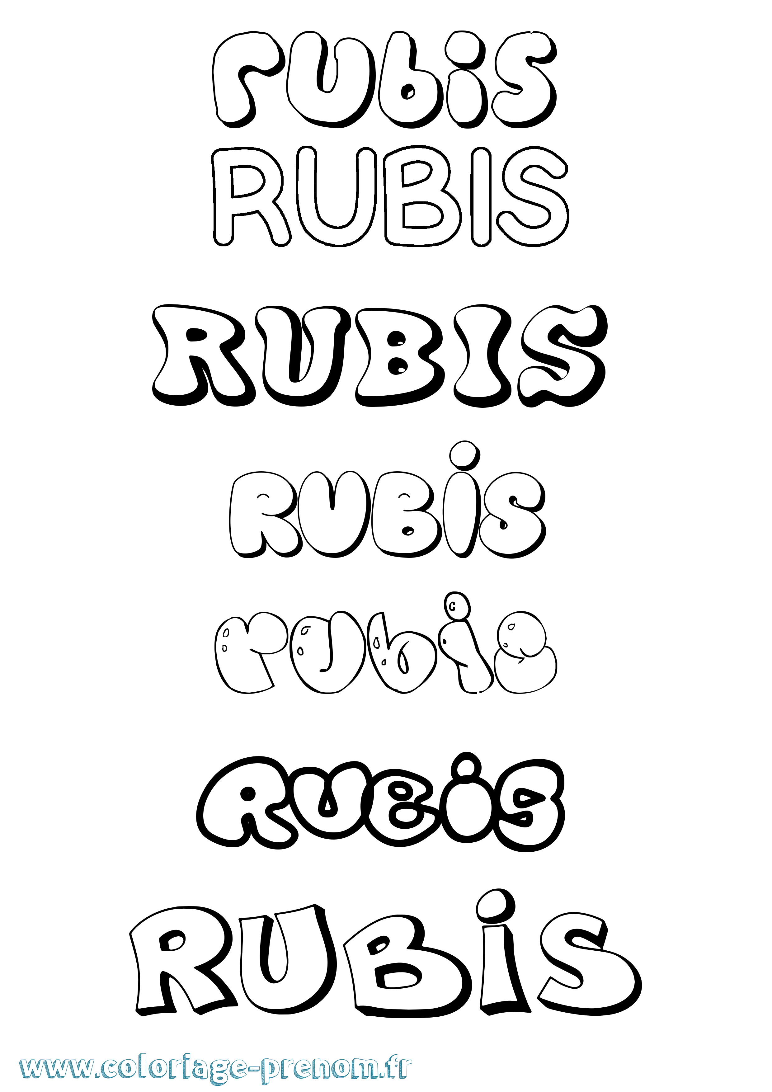 Coloriage Rubis Bubble Coloriage prénom Rubis Bubble