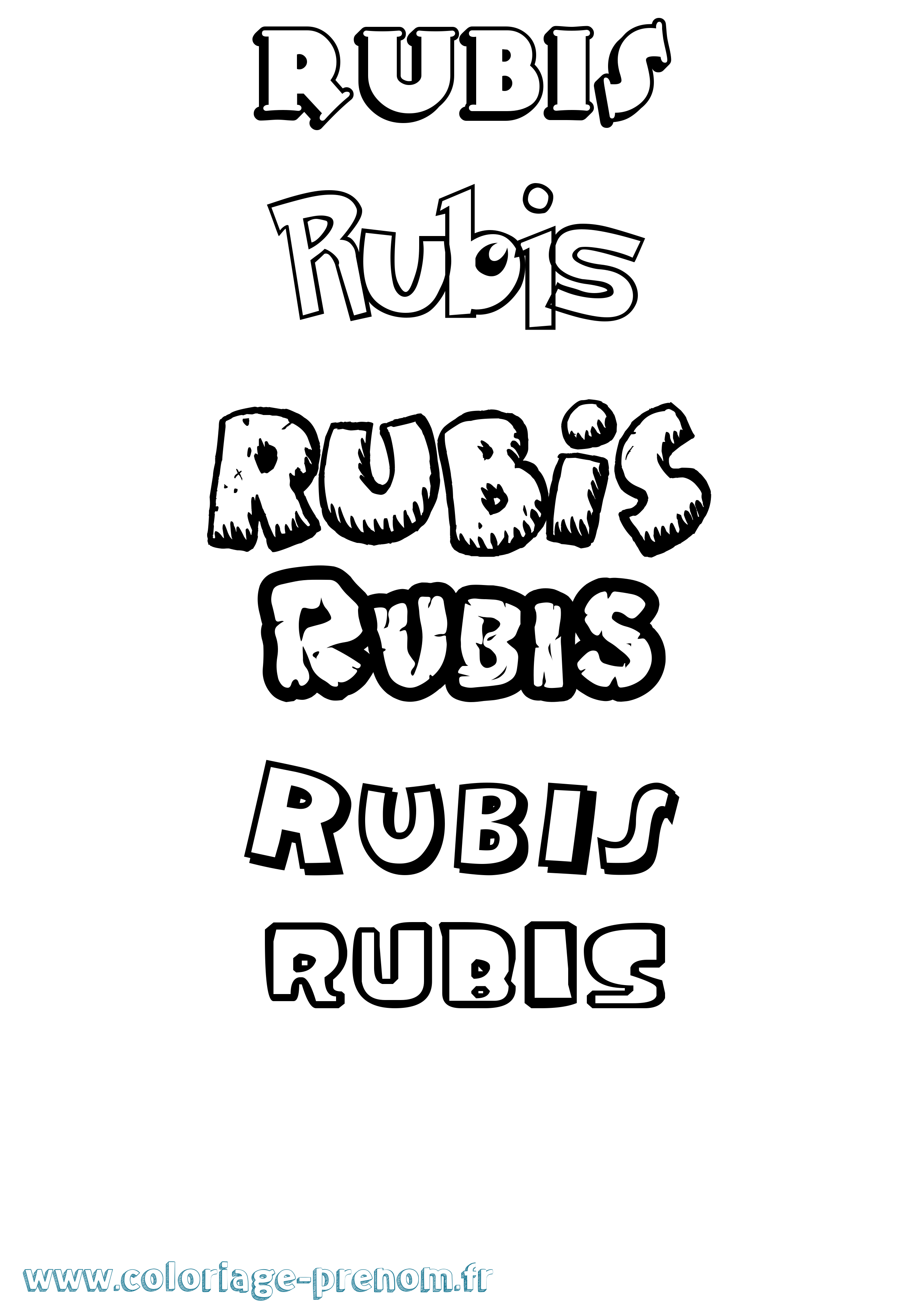 Coloriage Rubis Dessin Animé Coloriage prénom Rubis Dessin Animé