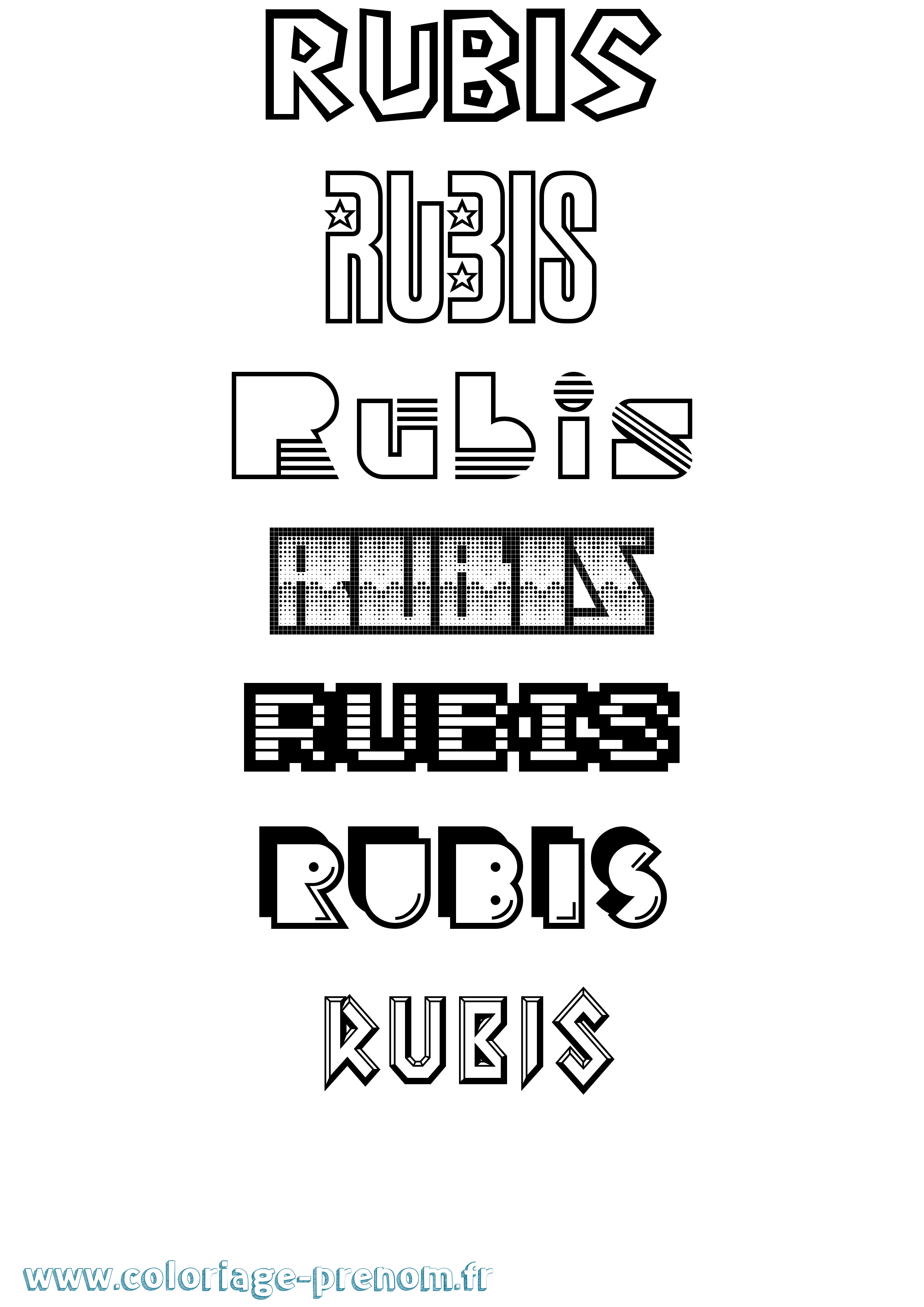 Coloriage Rubis Jeux Vidéos Coloriage prénom Rubis Jeux Vidéos