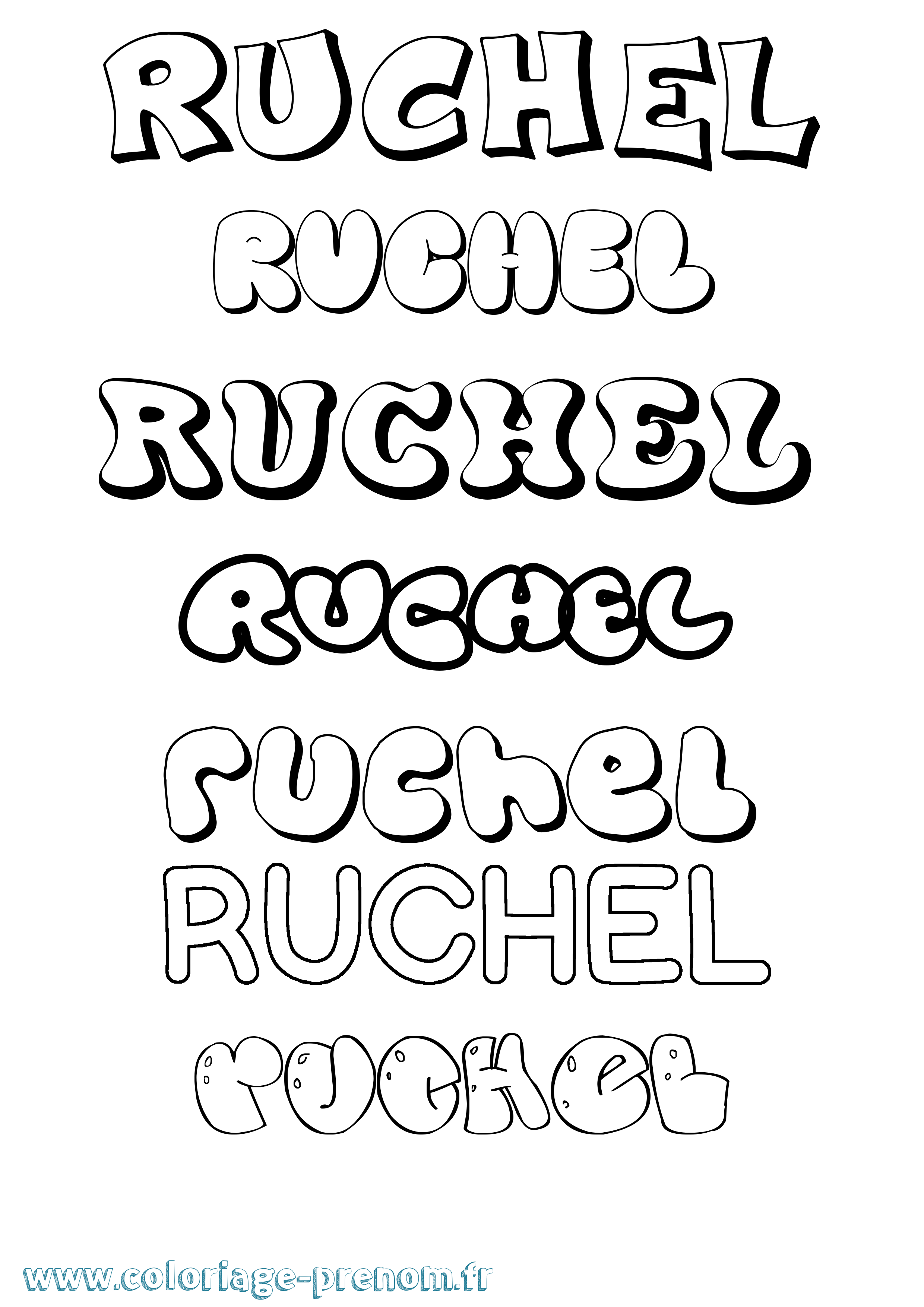 Coloriage Ruchel Bubble Coloriage prénom Ruchel Bubble