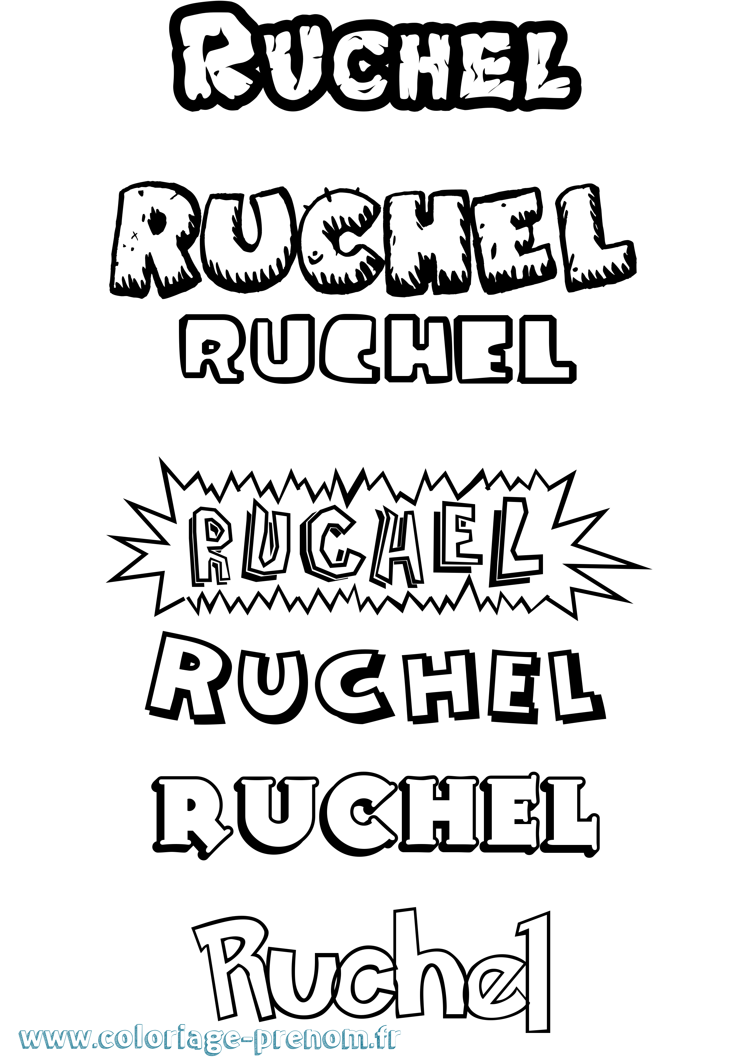 Coloriage Ruchel Dessin Animé Coloriage prénom Ruchel Dessin Animé
