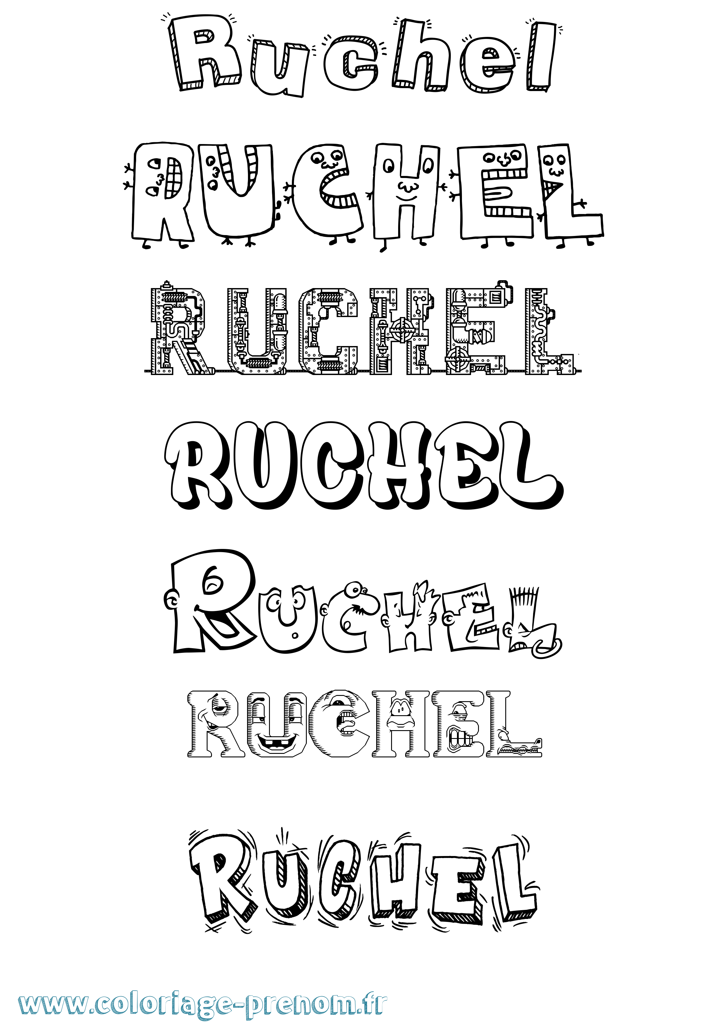 Coloriage Ruchel Fun Coloriage prénom Ruchel Fun