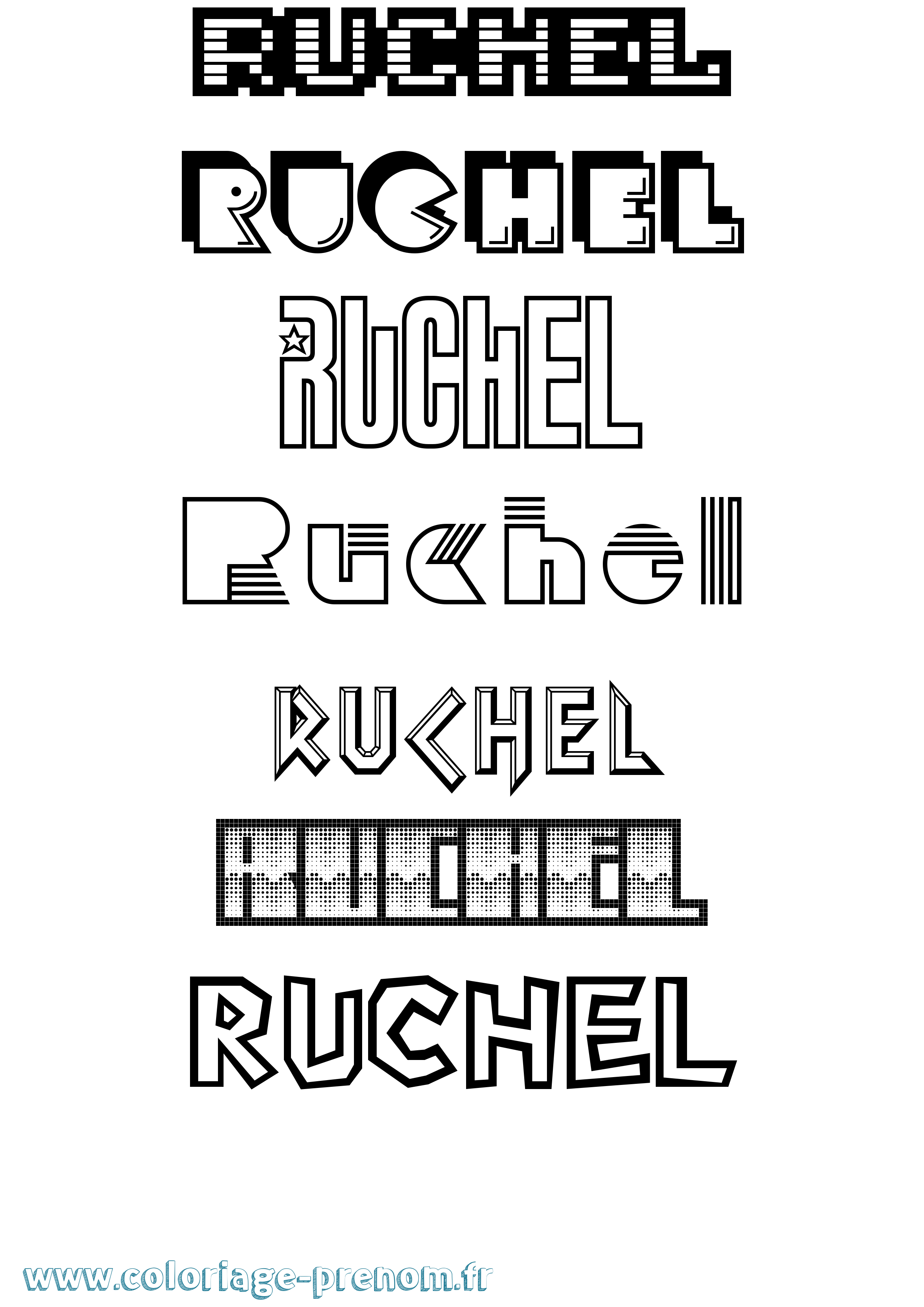 Coloriage Ruchel Jeux Vidéos Coloriage prénom Ruchel Jeux Vidéos