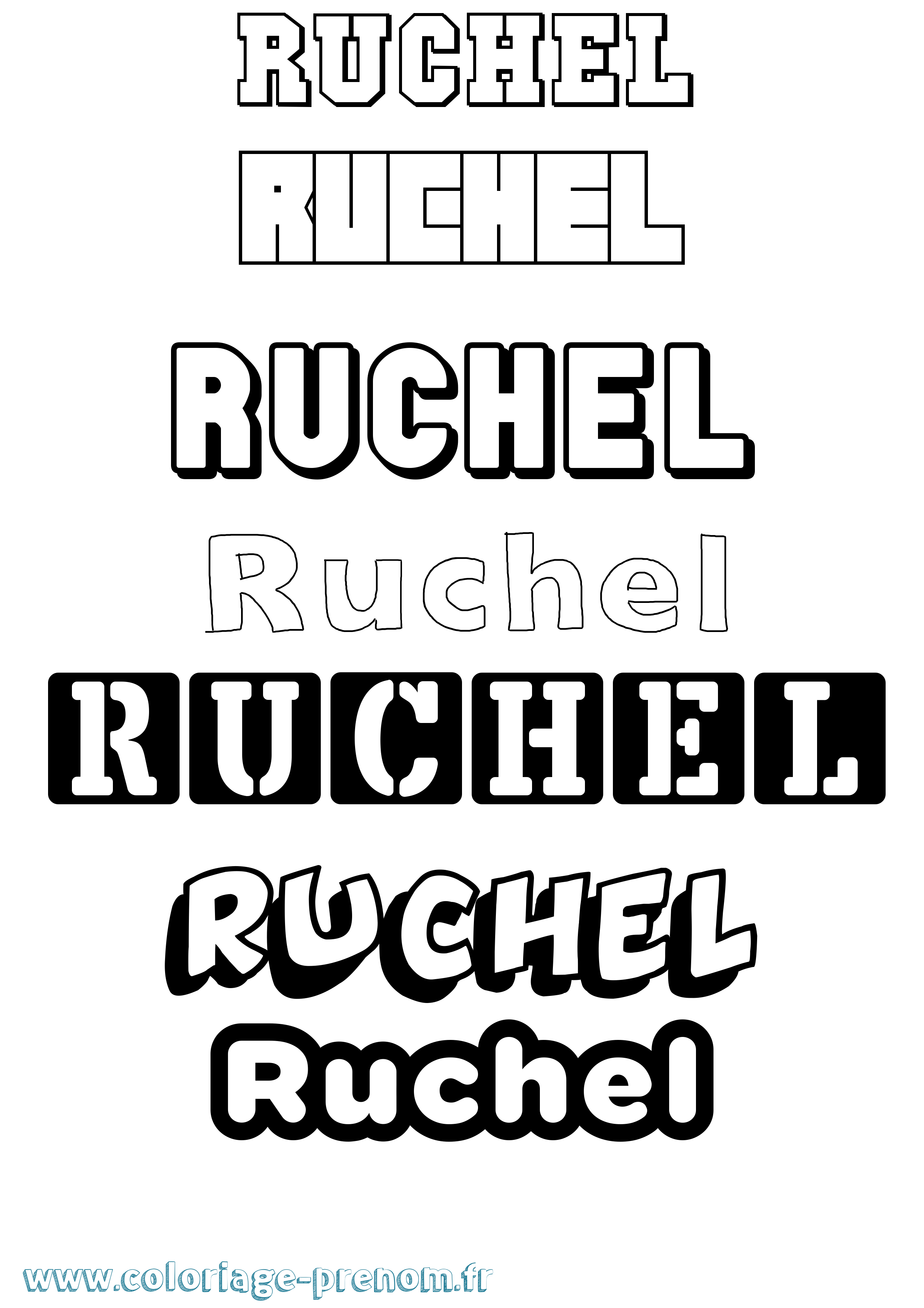 Coloriage Ruchel Simple Coloriage prénom Ruchel Simple
