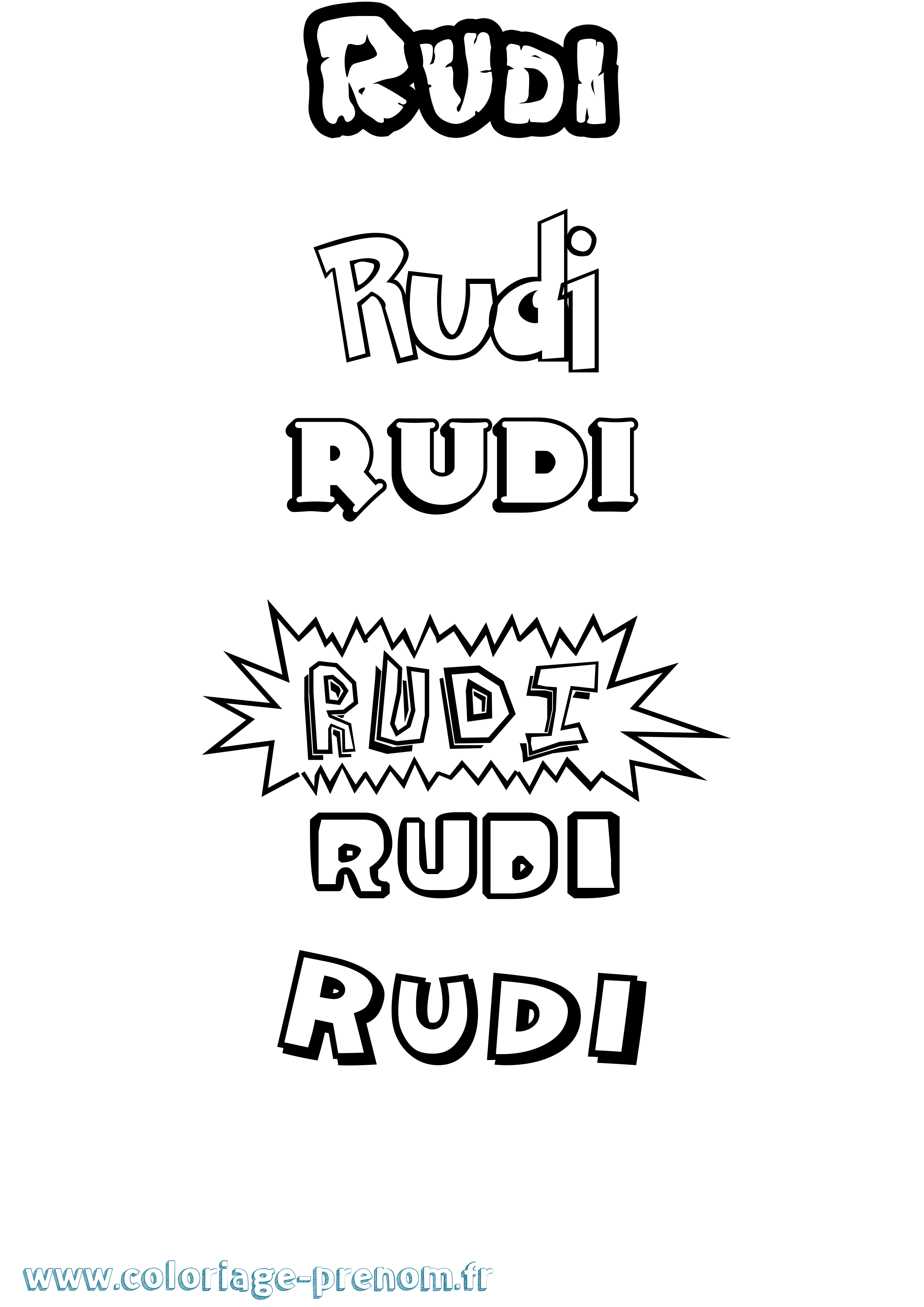 Coloriage Rudi Dessin Animé Coloriage prénom Rudi Dessin Animé