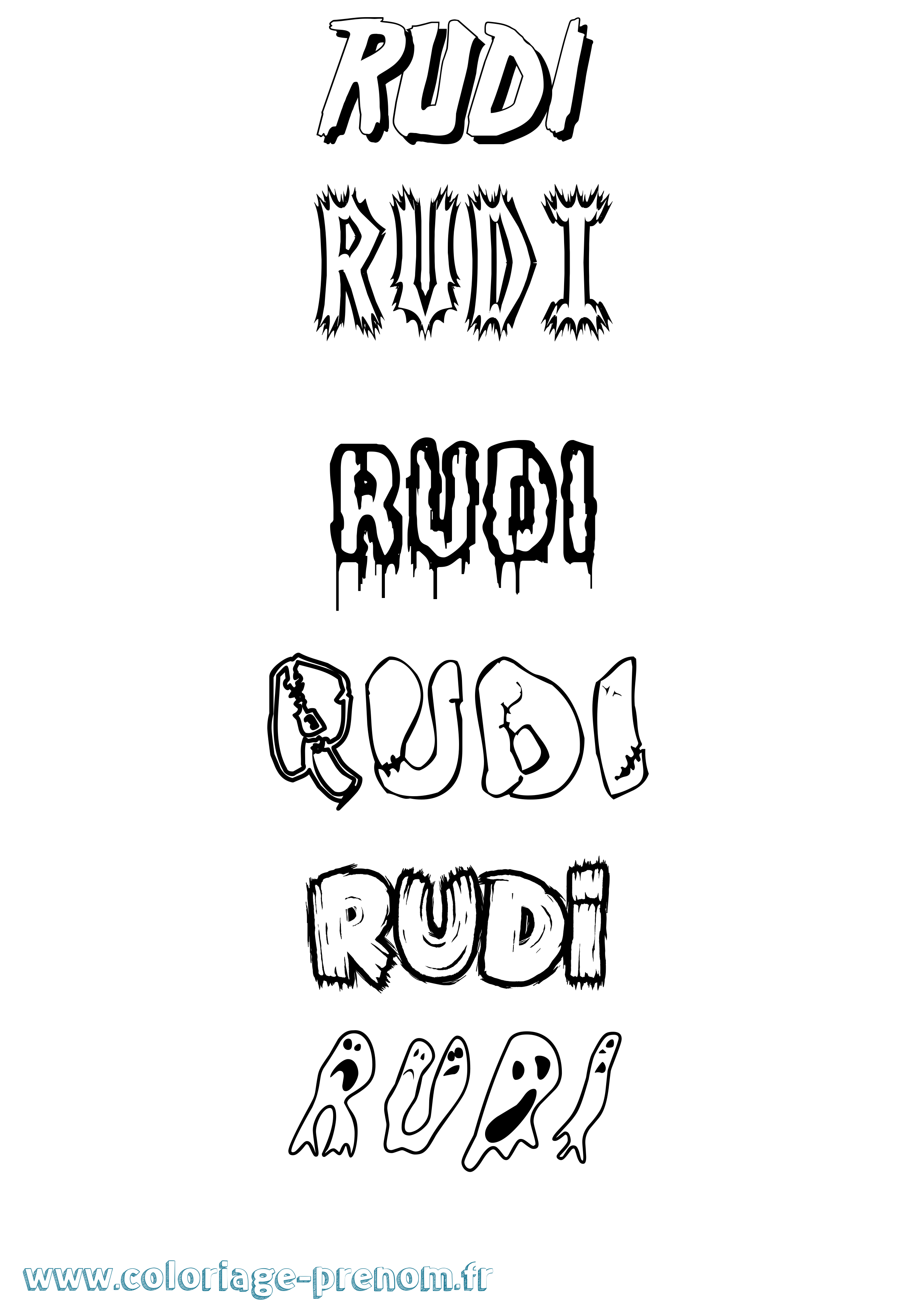 Coloriage Rudi Frisson Coloriage prénom Rudi Frisson