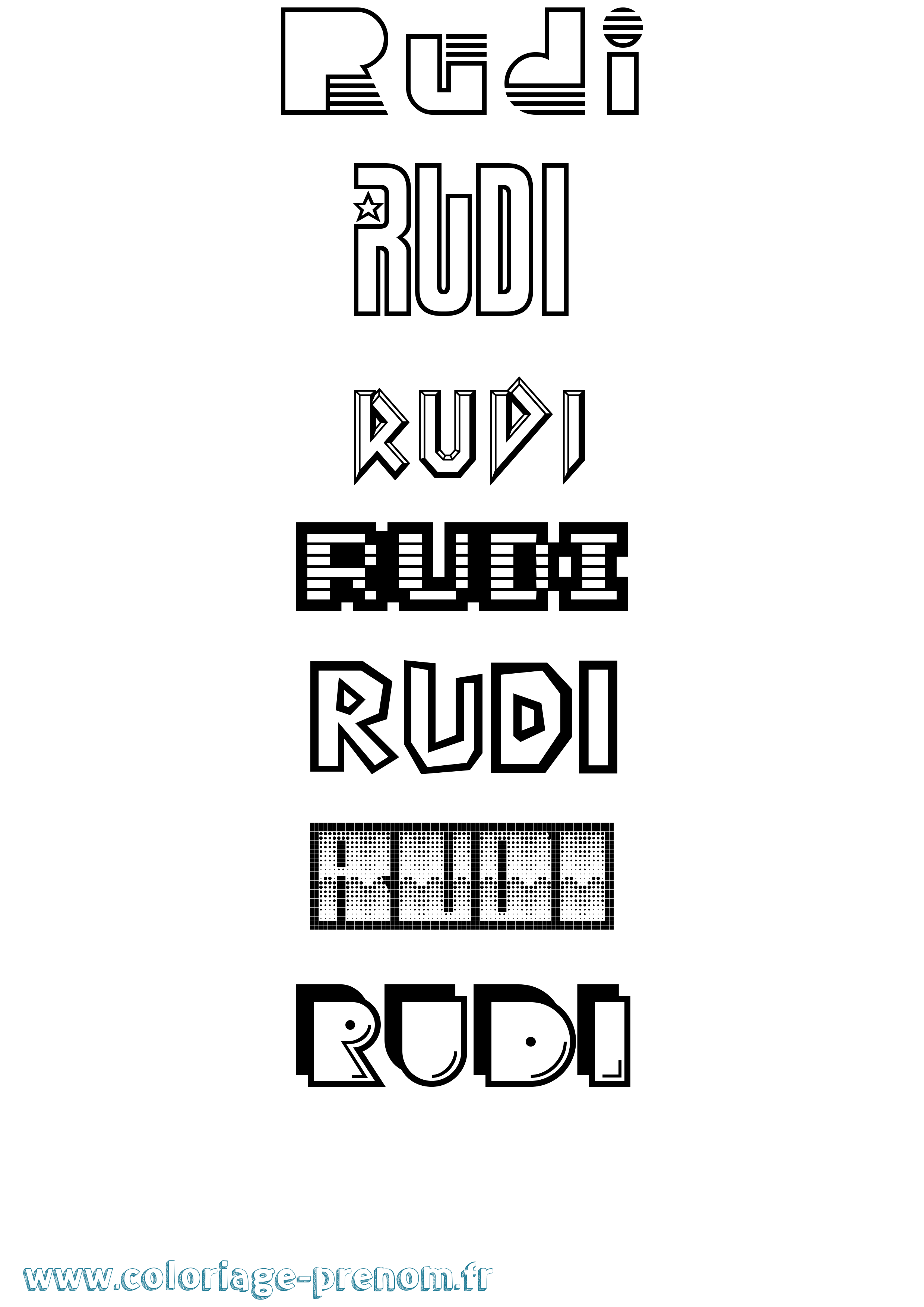 Coloriage Rudi Jeux Vidéos Coloriage prénom Rudi Jeux Vidéos