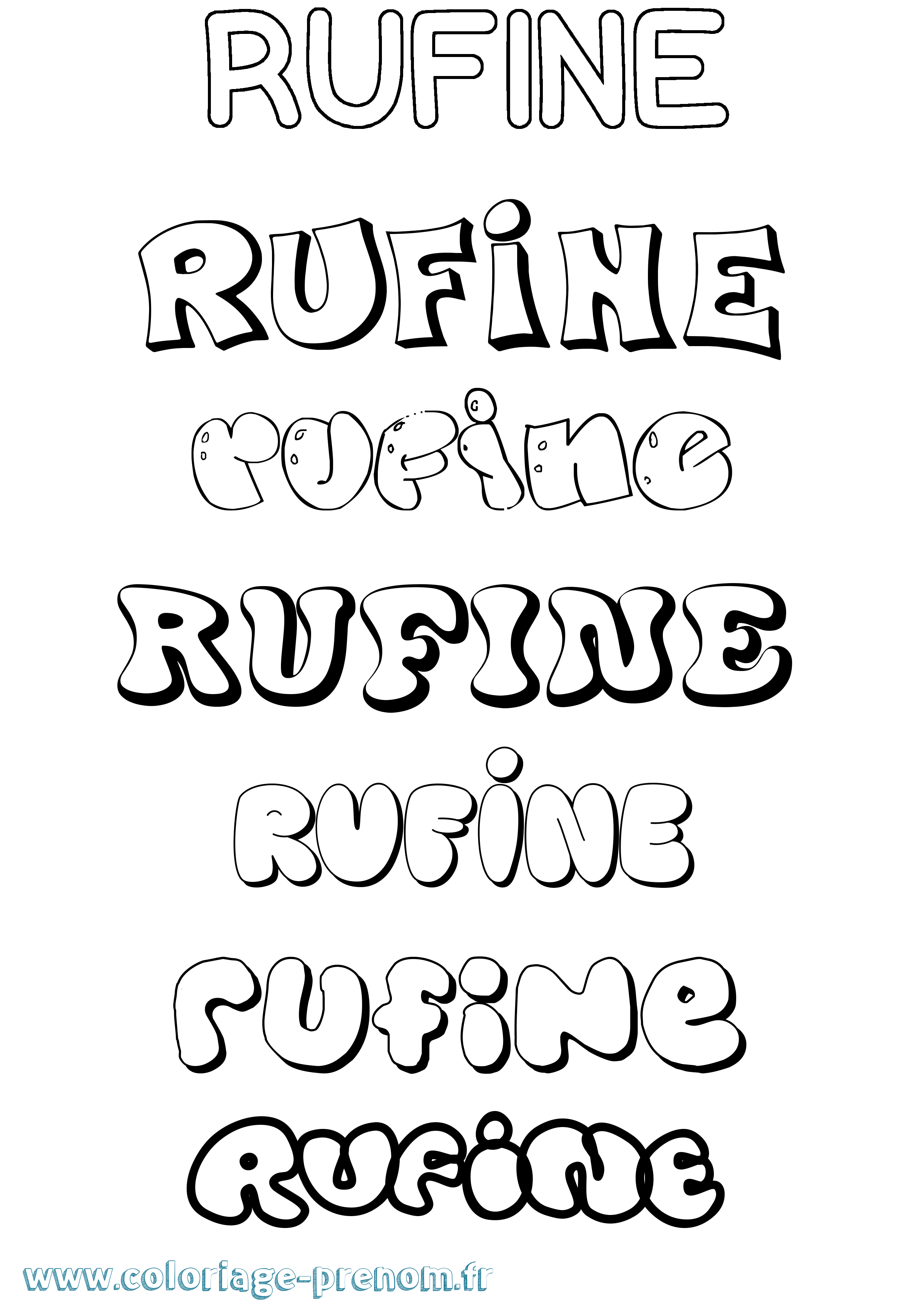 Coloriage Rufine Bubble Coloriage prénom Rufine Bubble