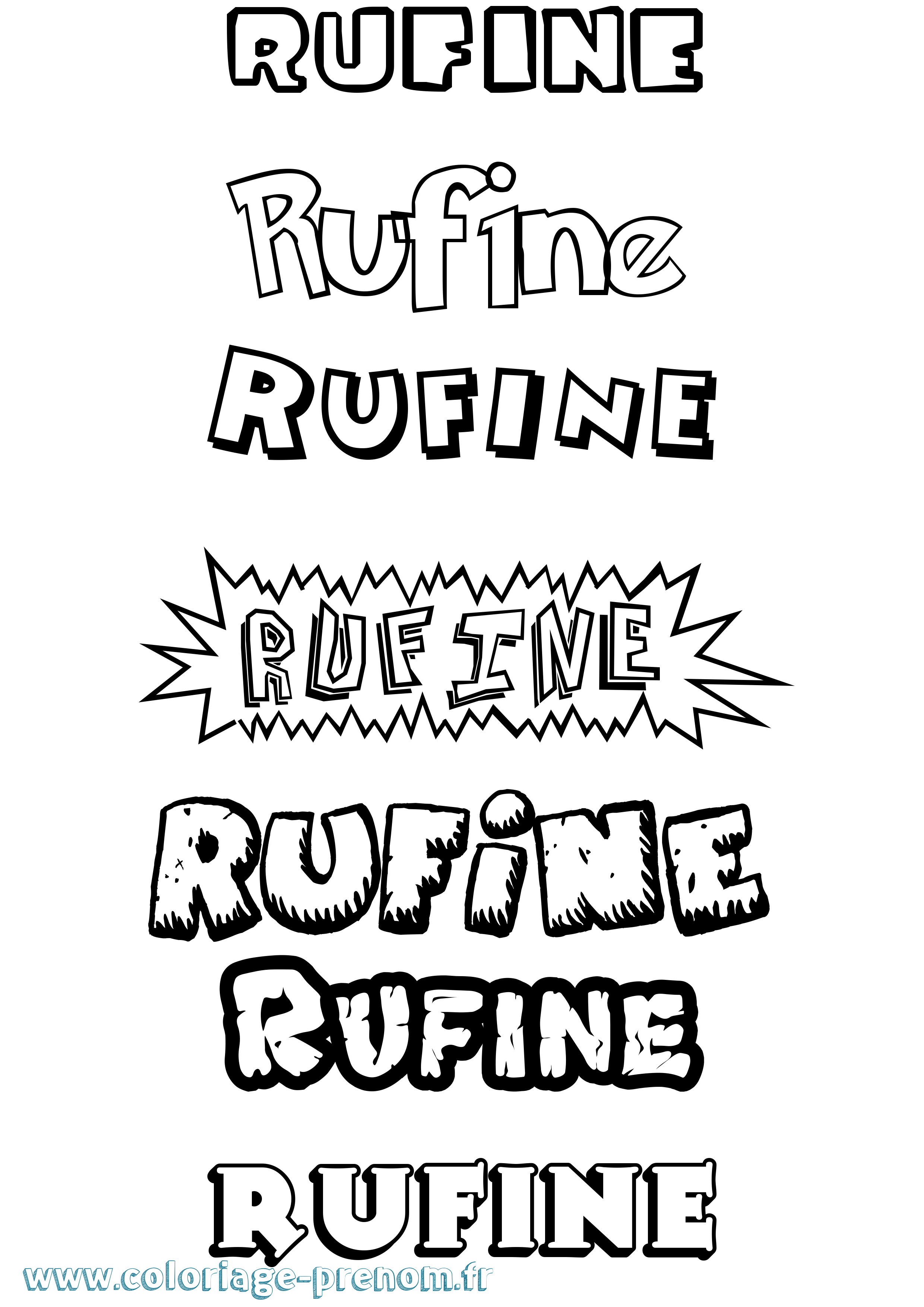 Coloriage Rufine Dessin Animé Coloriage prénom Rufine Dessin Animé