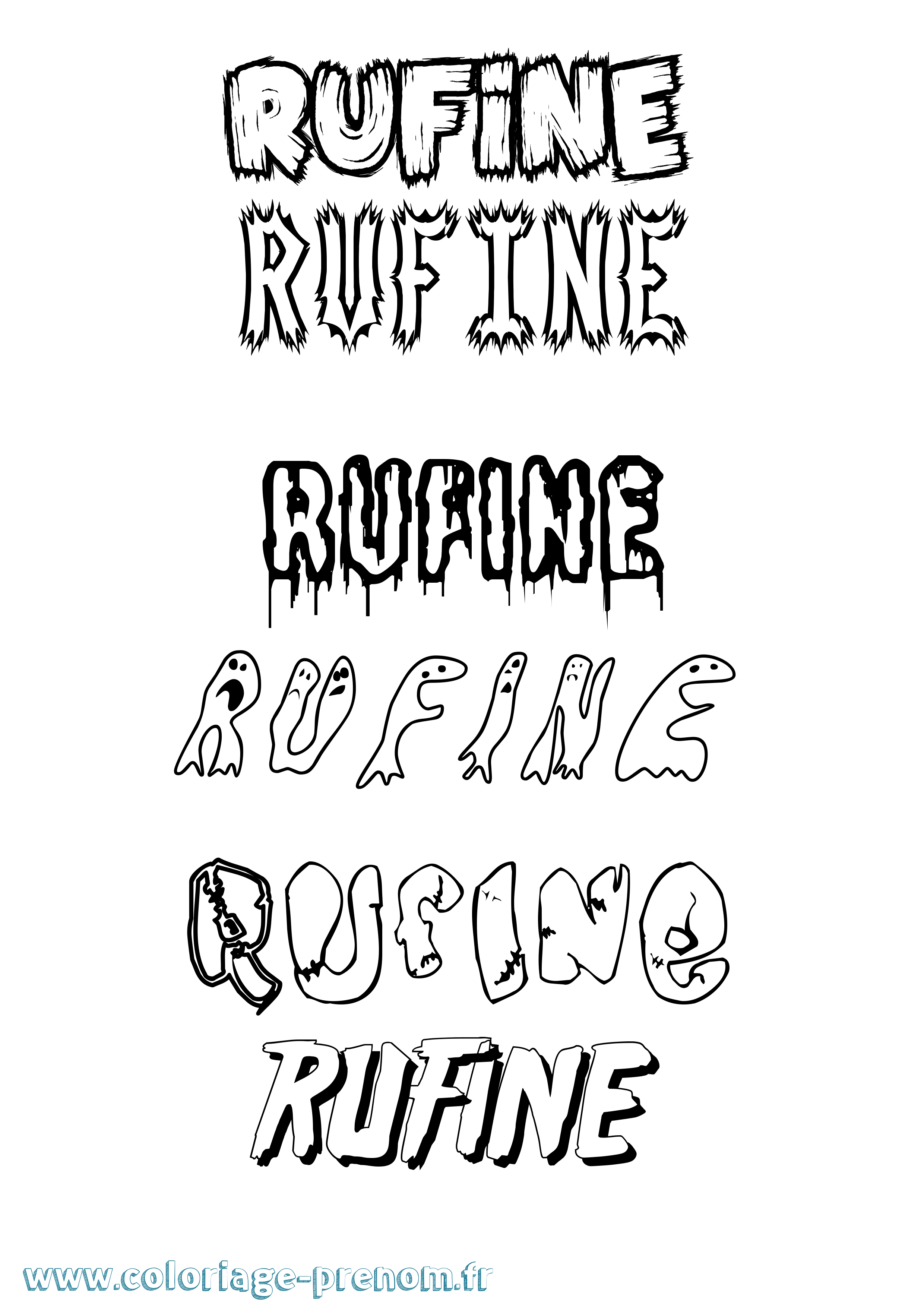 Coloriage Rufine Frisson Coloriage prénom Rufine Frisson