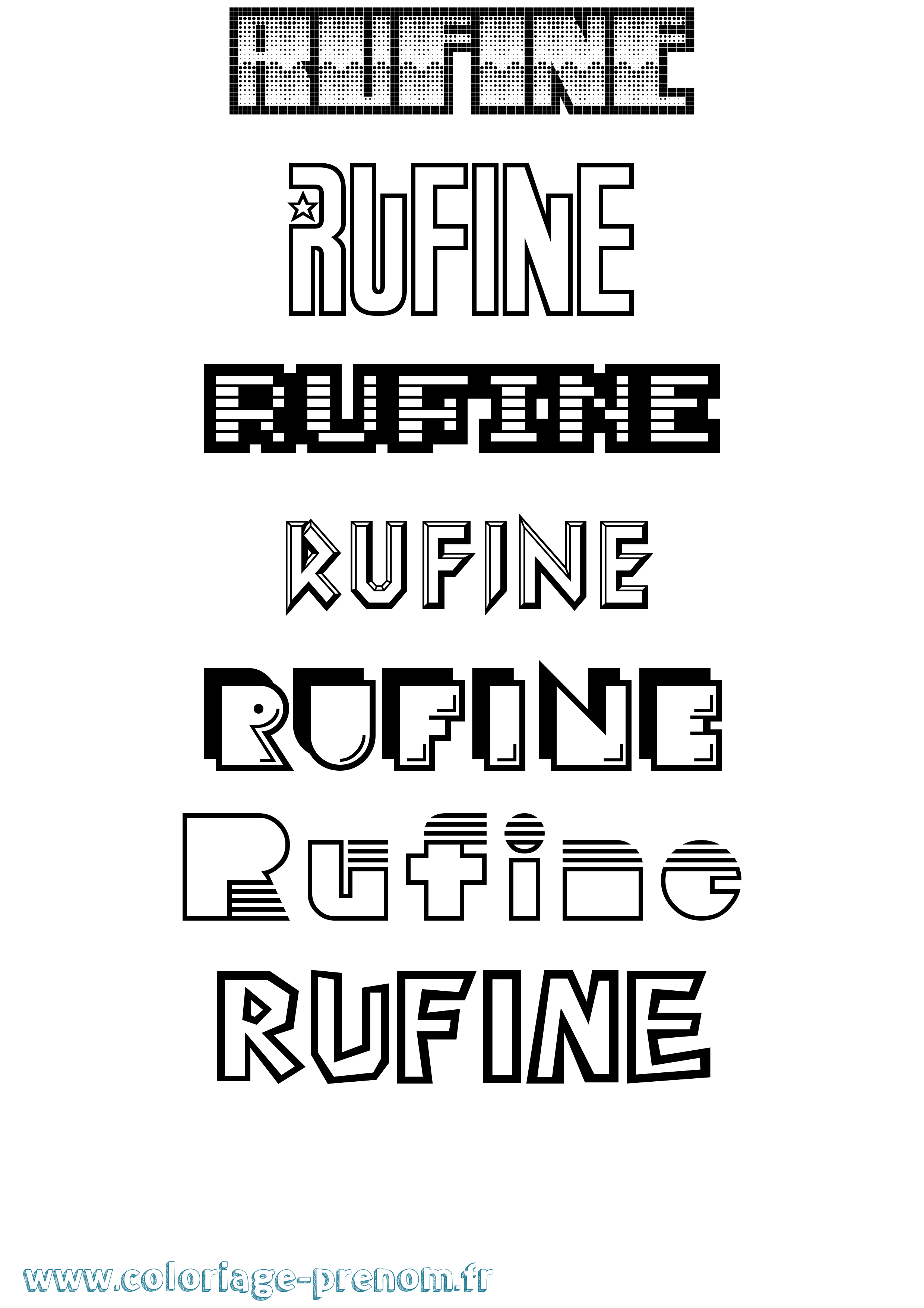 Coloriage Rufine Jeux Vidéos Coloriage prénom Rufine Jeux Vidéos