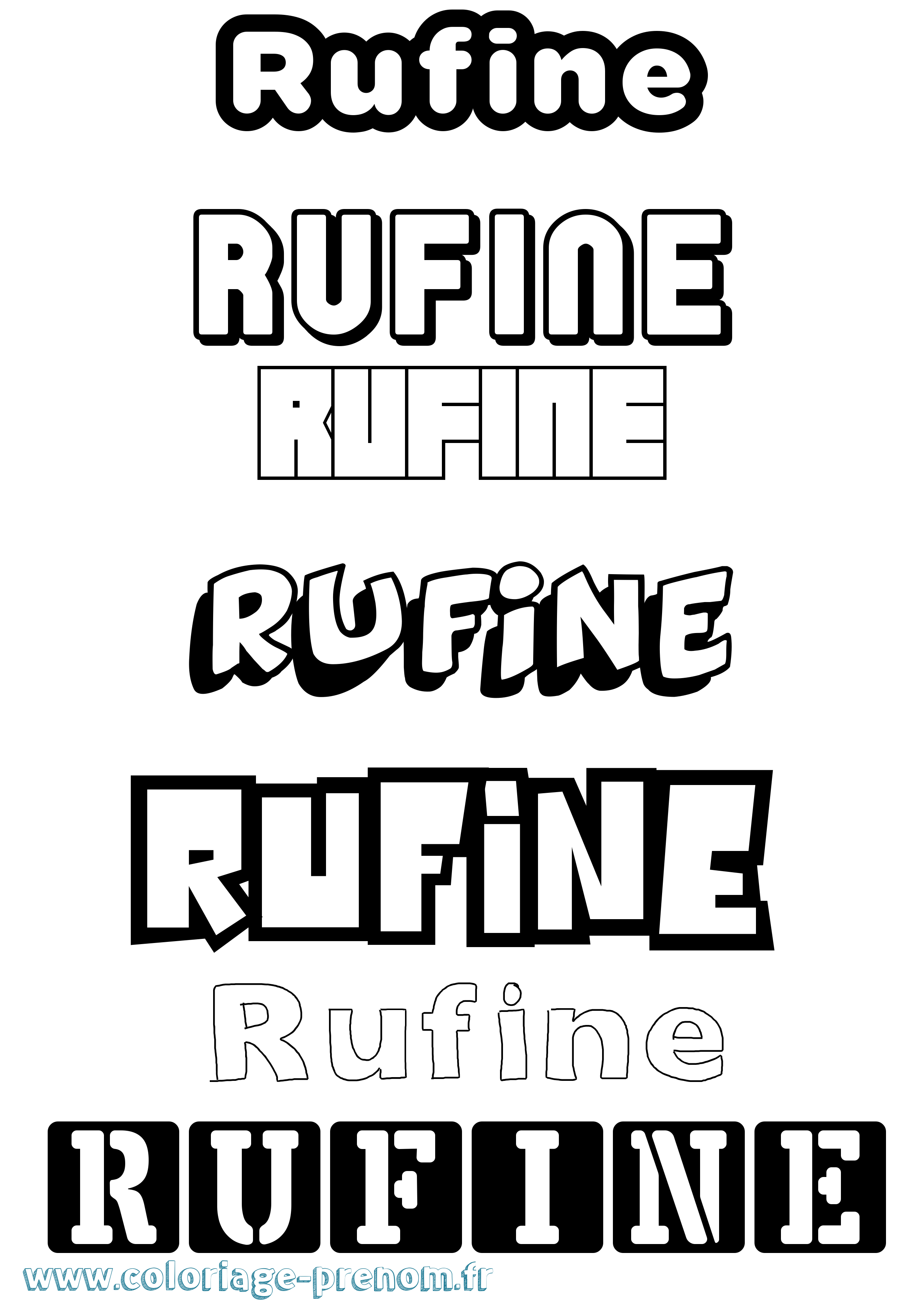 Coloriage Rufine Simple Coloriage prénom Rufine Simple