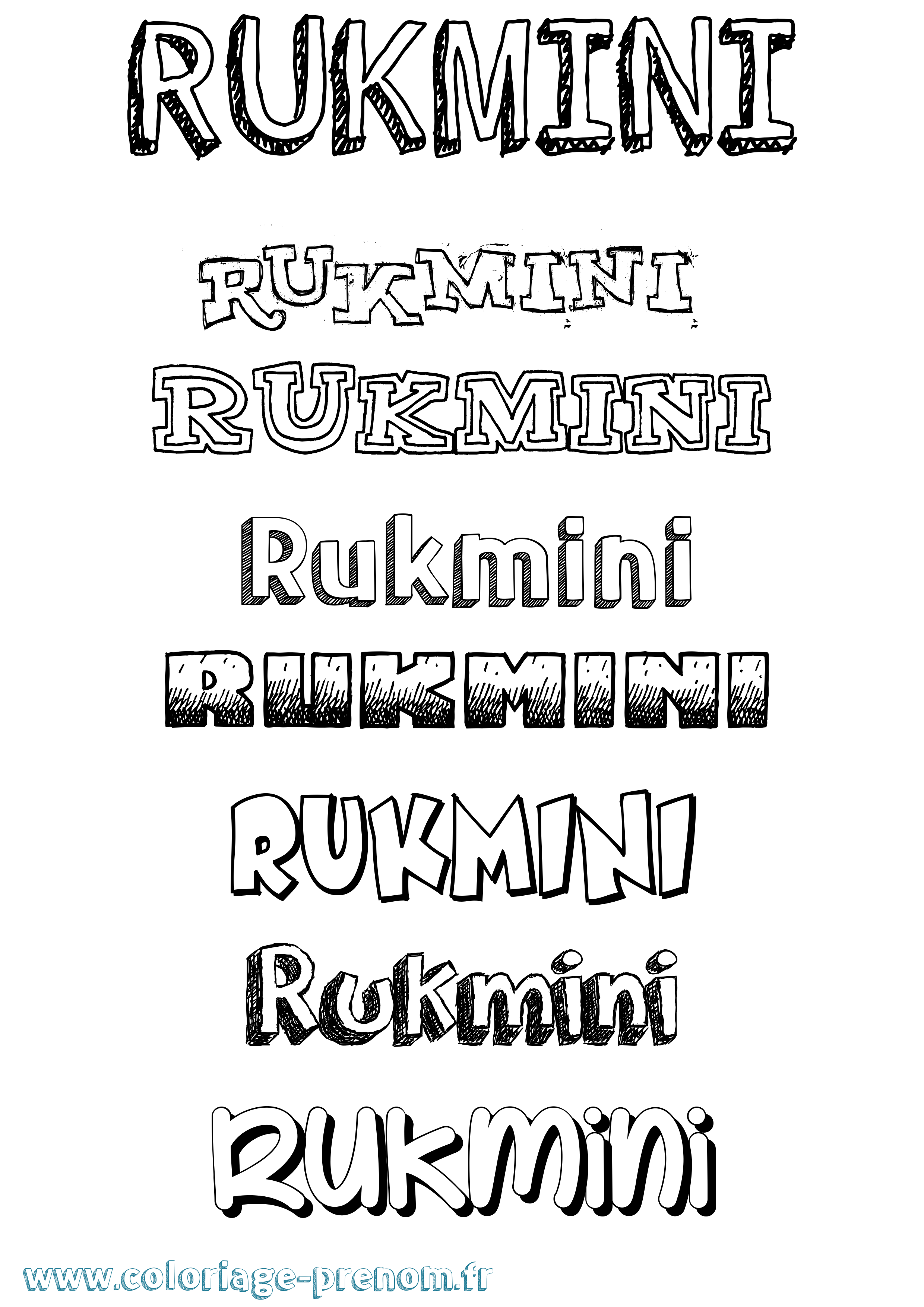 Coloriage Rukmini Dessiné Coloriage prénom Rukmini Dessiné