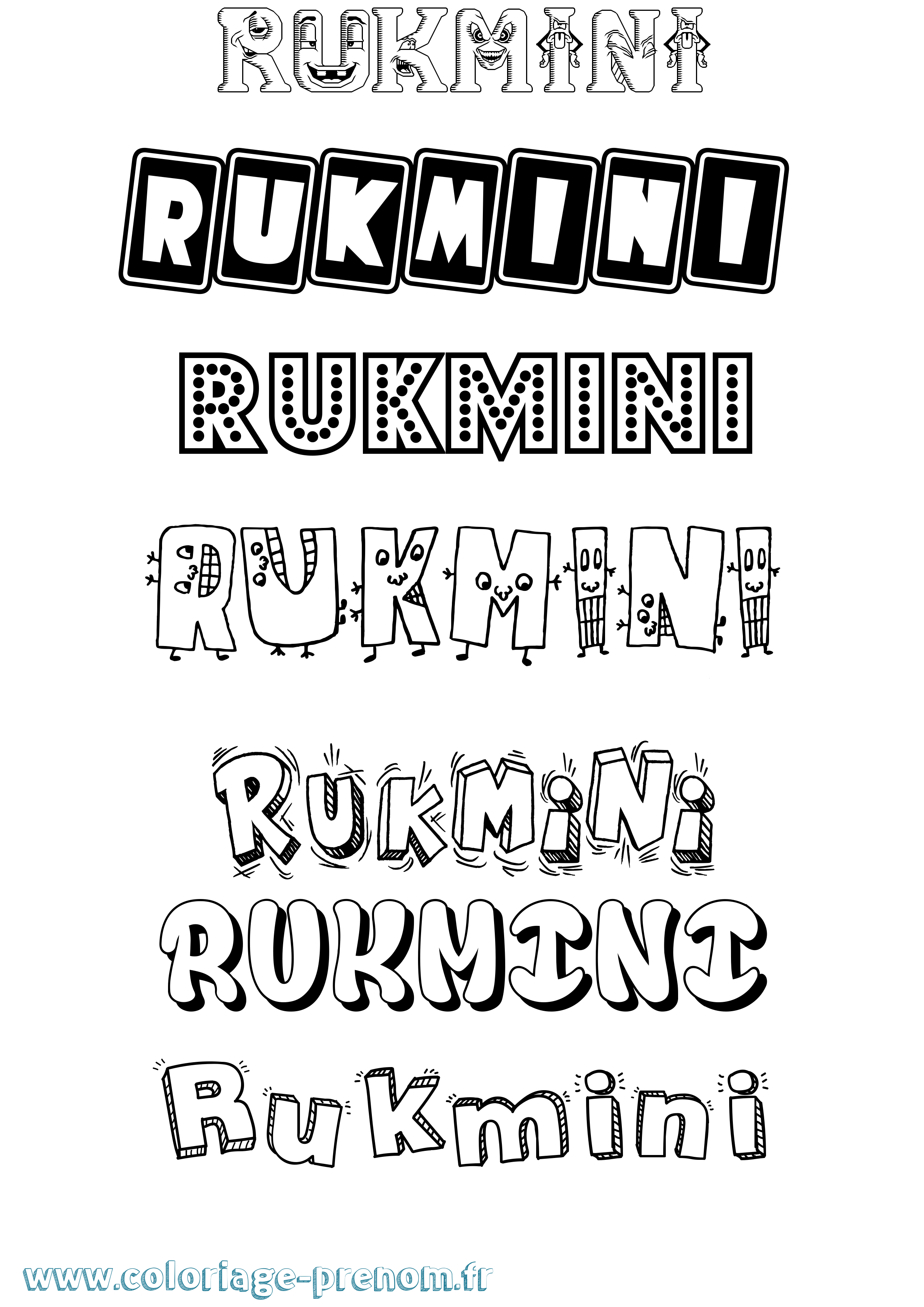 Coloriage Rukmini Fun Coloriage prénom Rukmini Fun