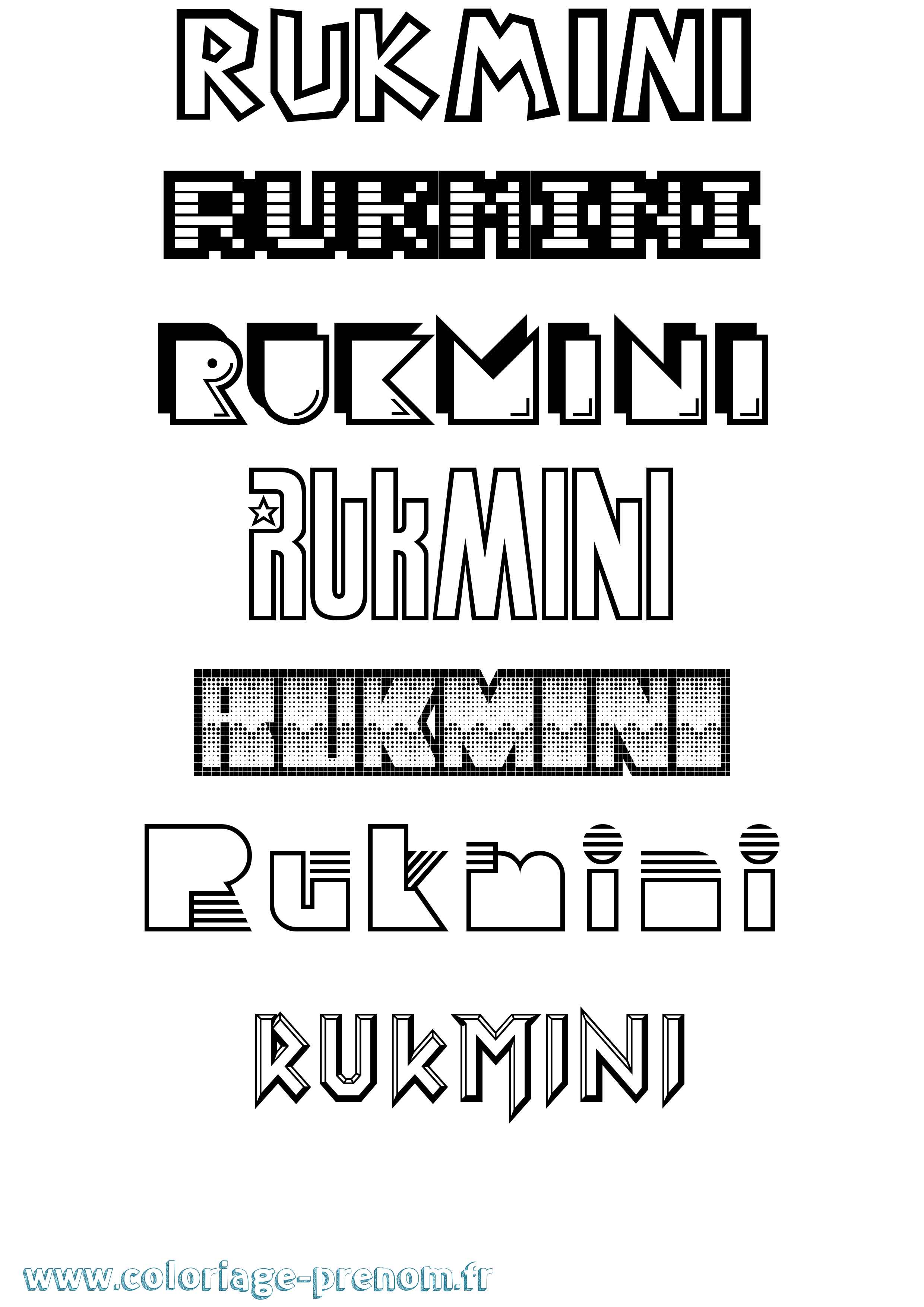 Coloriage Rukmini Jeux Vidéos Coloriage prénom Rukmini Jeux Vidéos