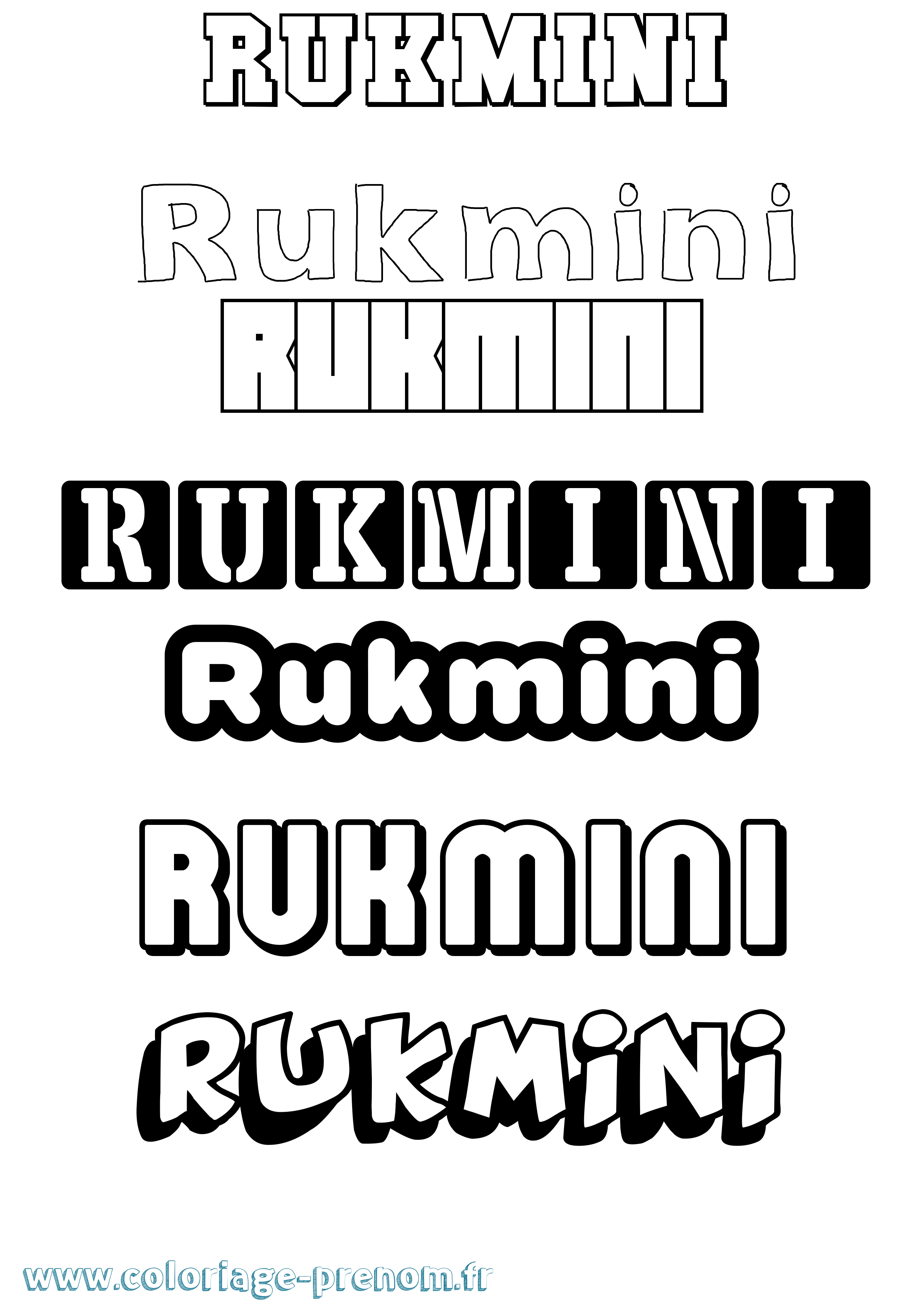 Coloriage Rukmini Simple Coloriage prénom Rukmini Simple