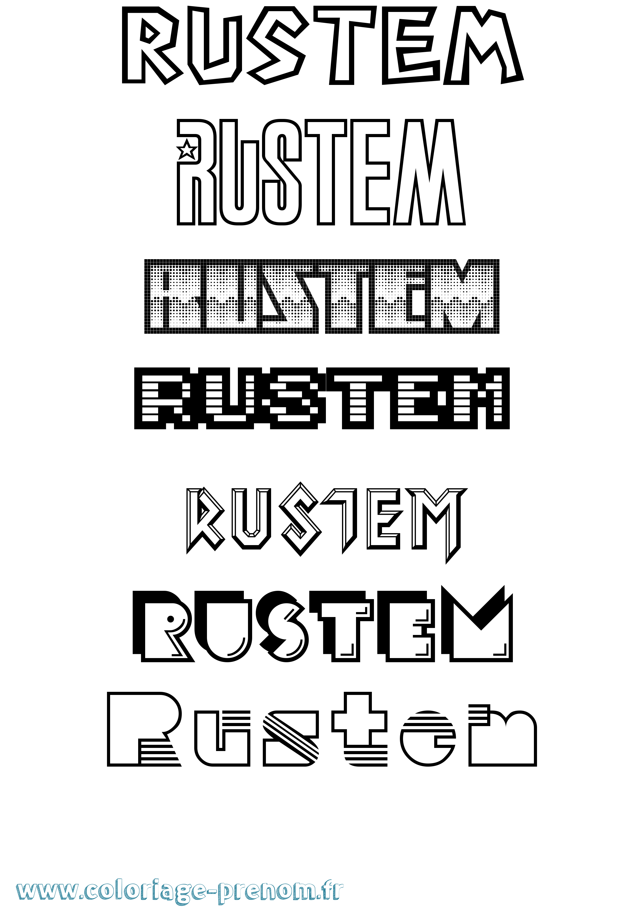 Coloriage Rustem Jeux Vidéos Coloriage prénom Rustem Jeux Vidéos