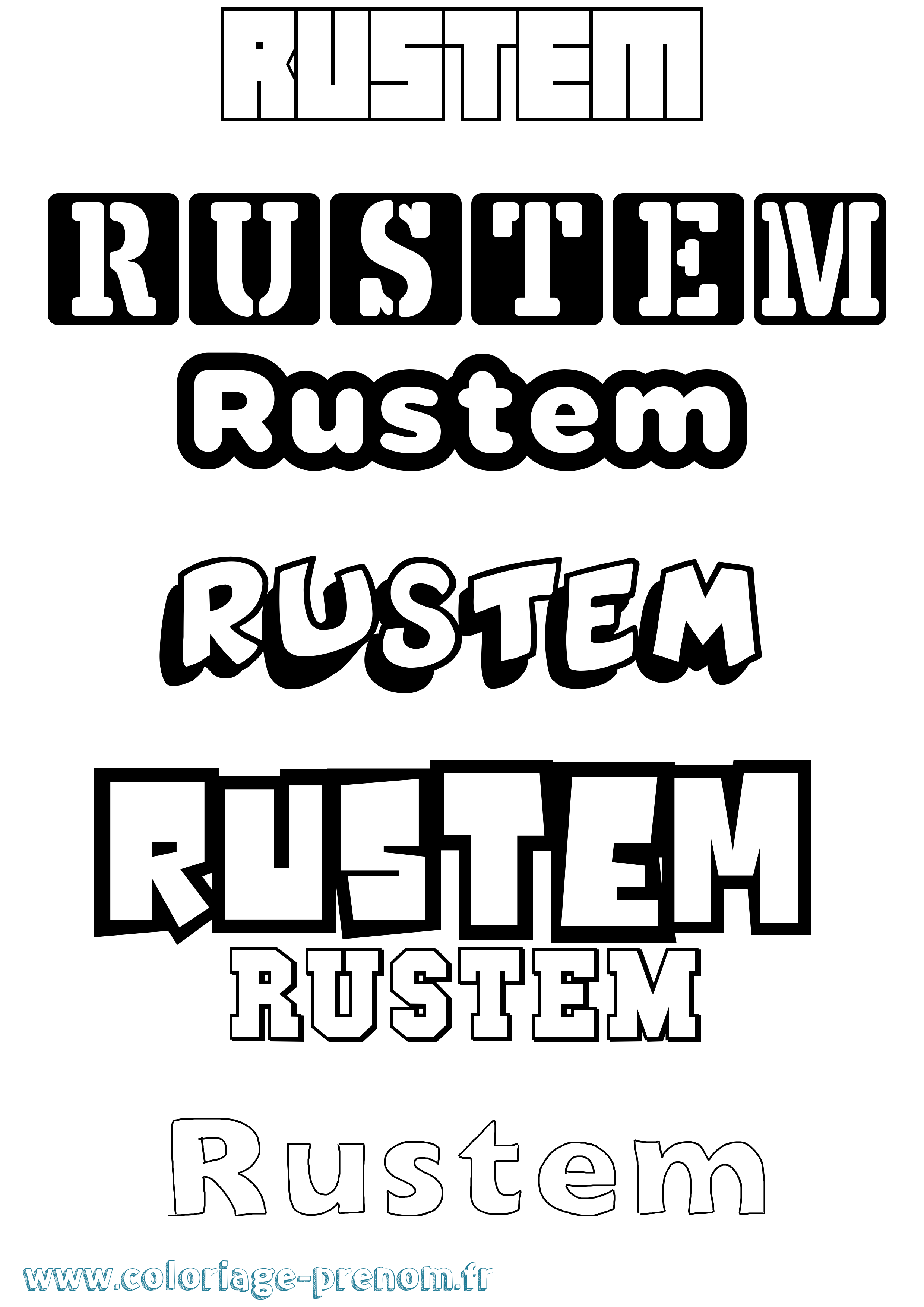 Coloriage Rustem Simple Coloriage prénom Rustem Simple