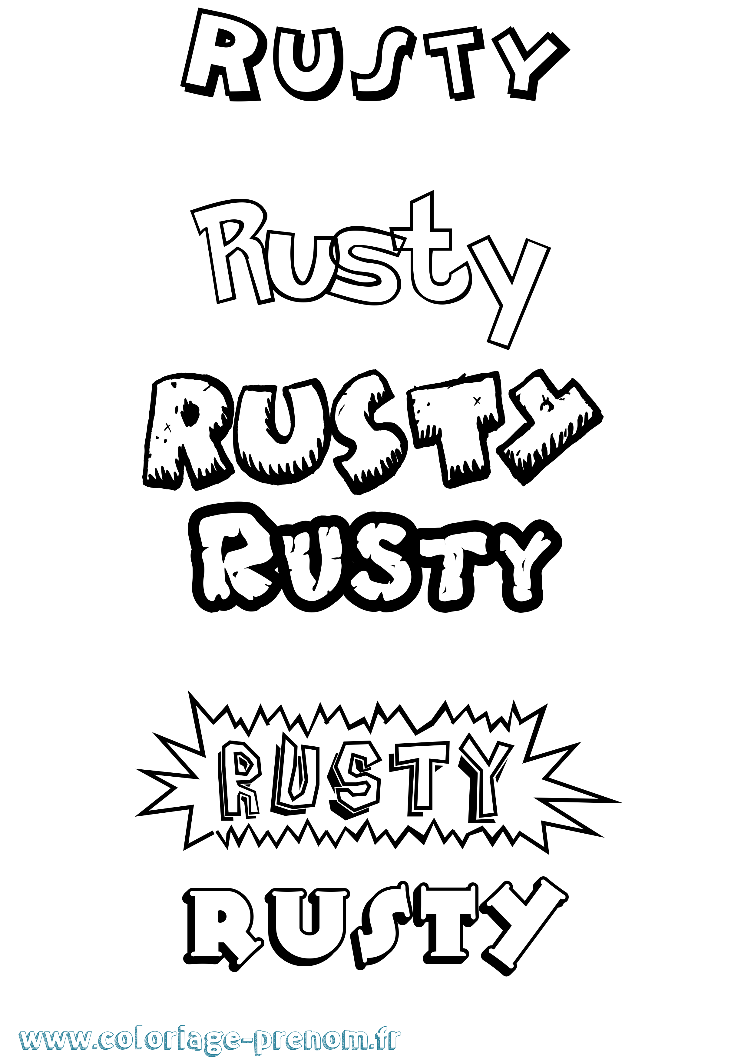 Coloriage Rusty Dessin Animé Coloriage prénom Rusty Dessin Animé