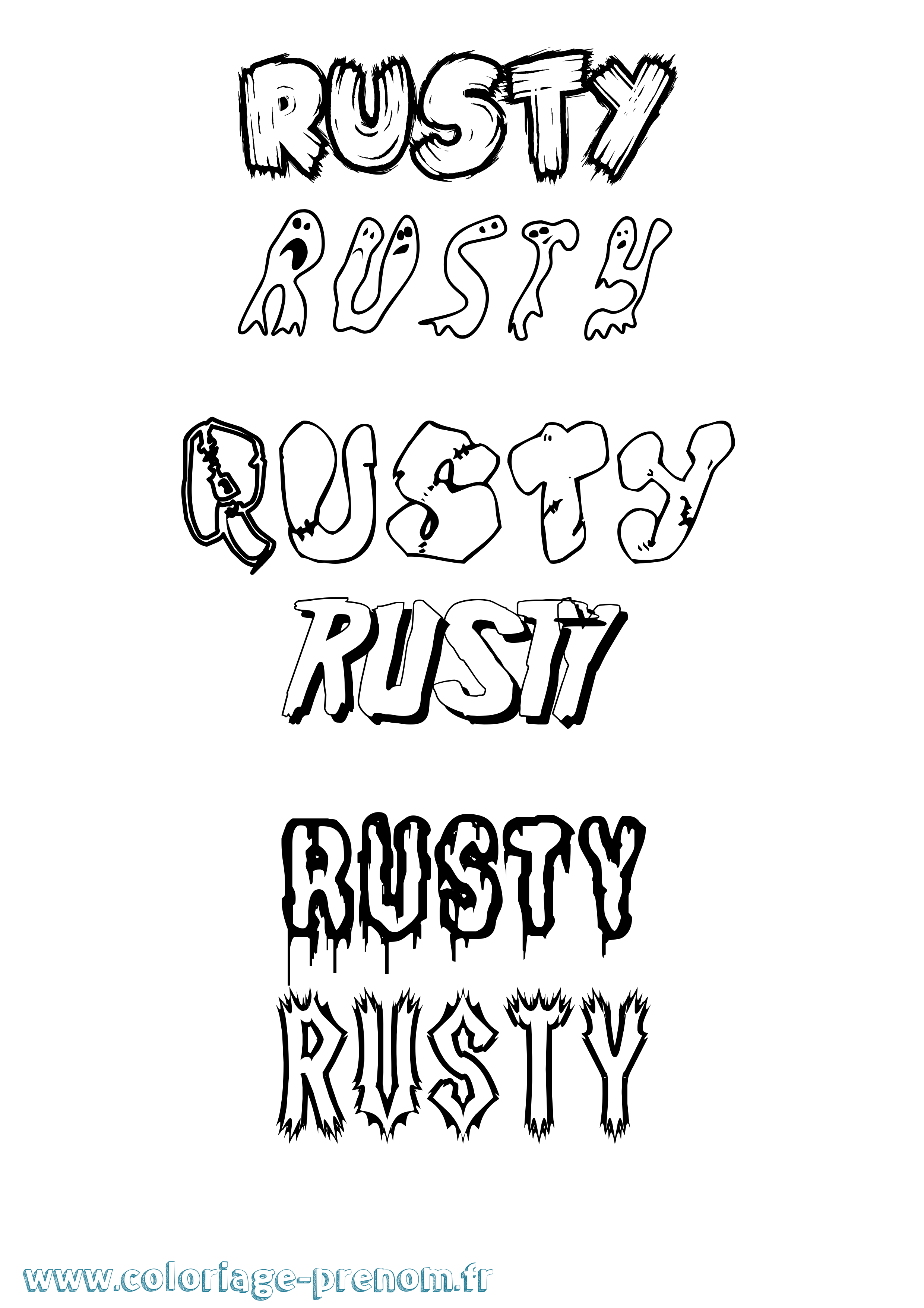 Coloriage Rusty Frisson Coloriage prénom Rusty Frisson