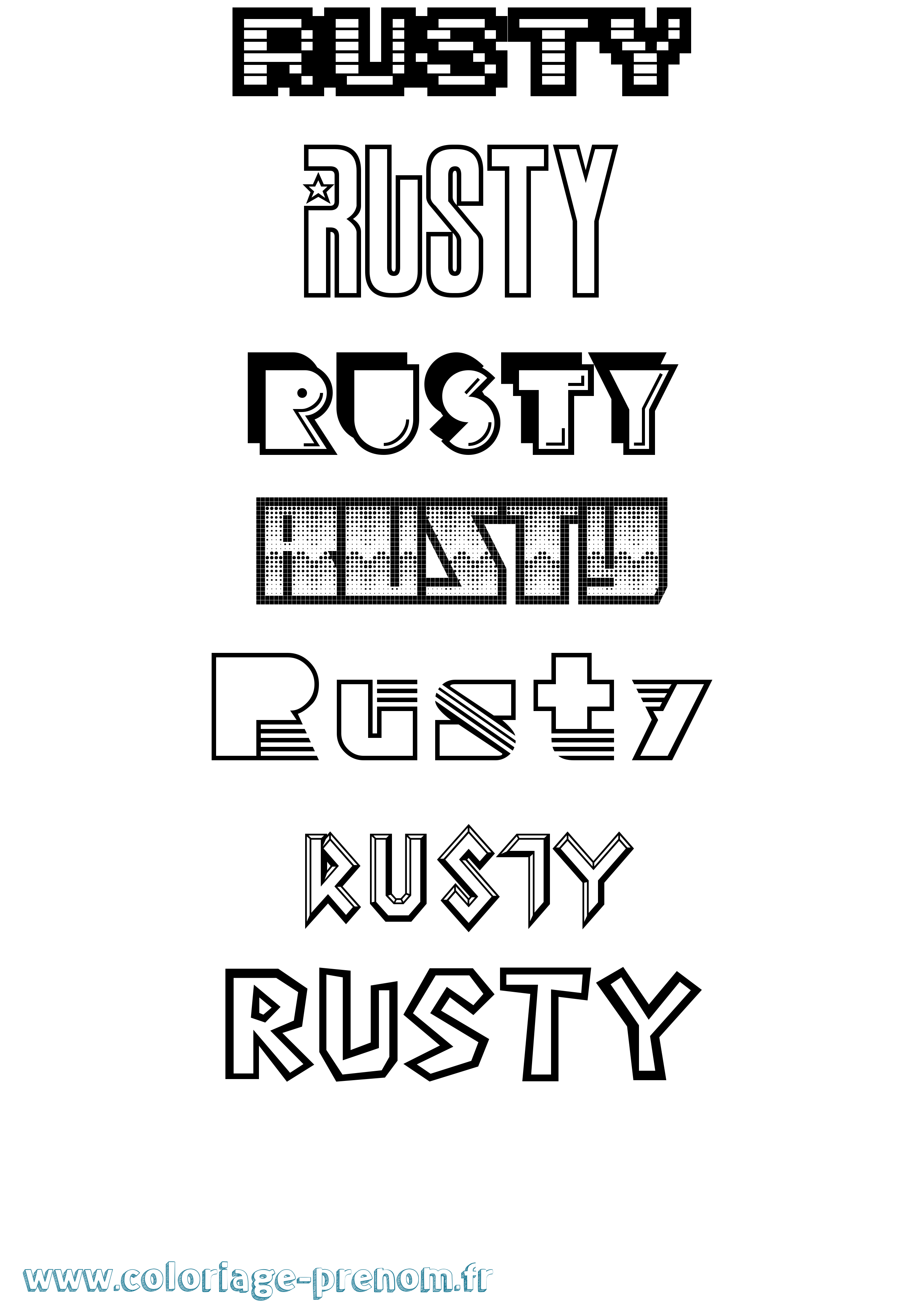 Coloriage Rusty Jeux Vidéos Coloriage prénom Rusty Jeux Vidéos