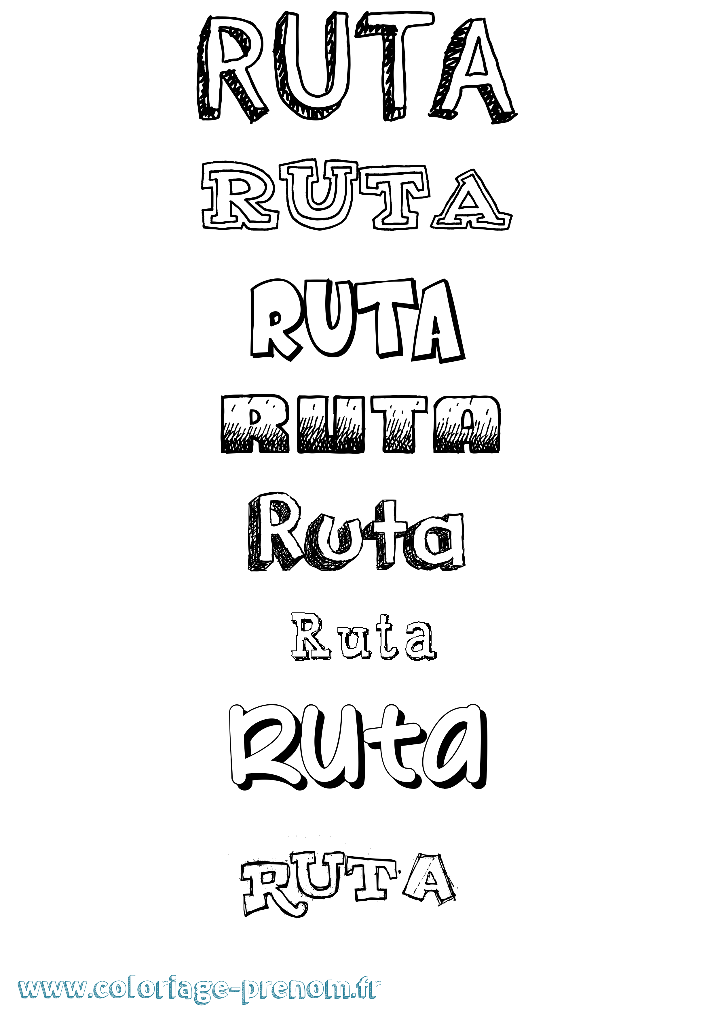 Coloriage Ruta Dessiné Coloriage prénom Ruta Dessiné