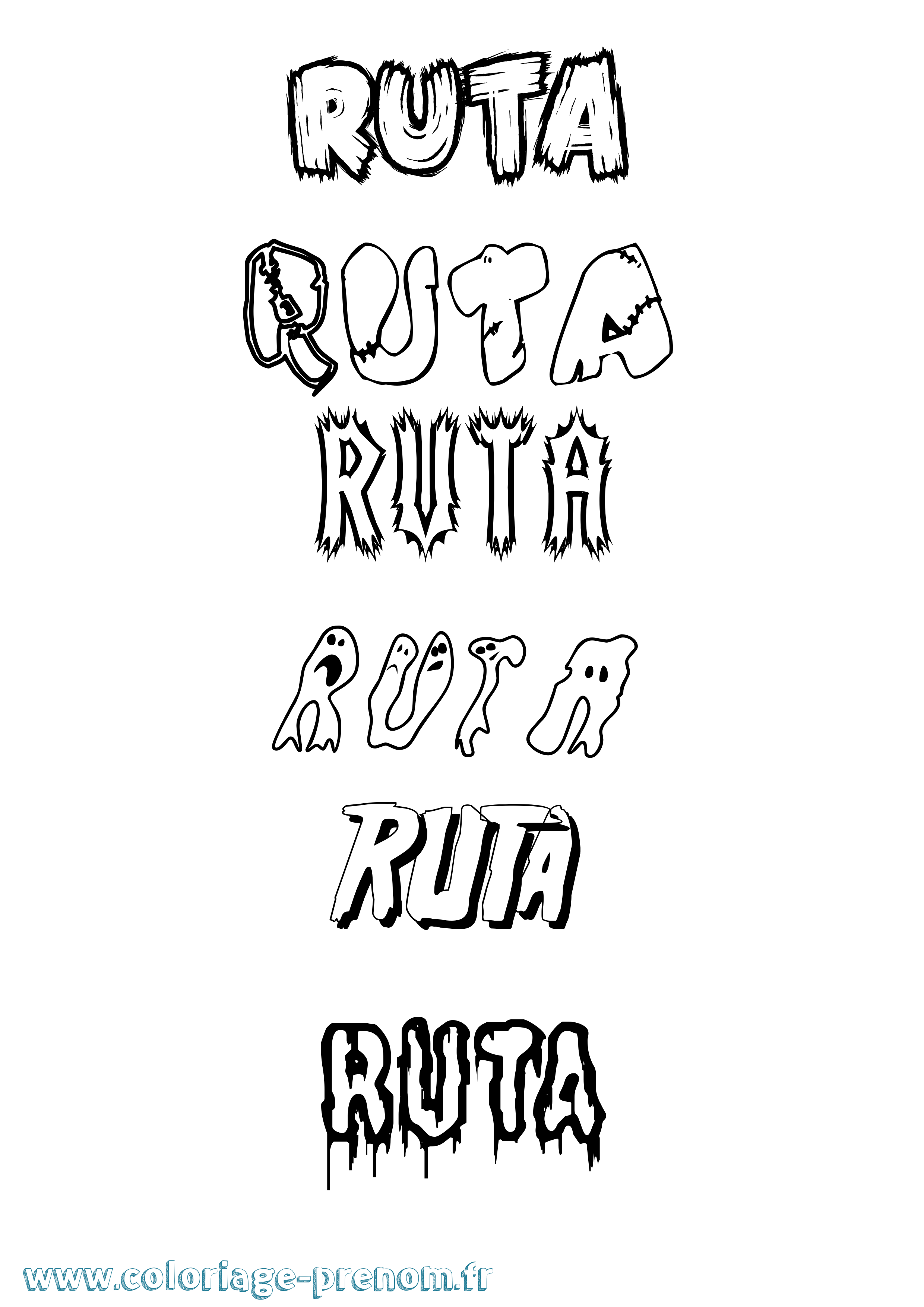 Coloriage Ruta Frisson Coloriage prénom Ruta Frisson