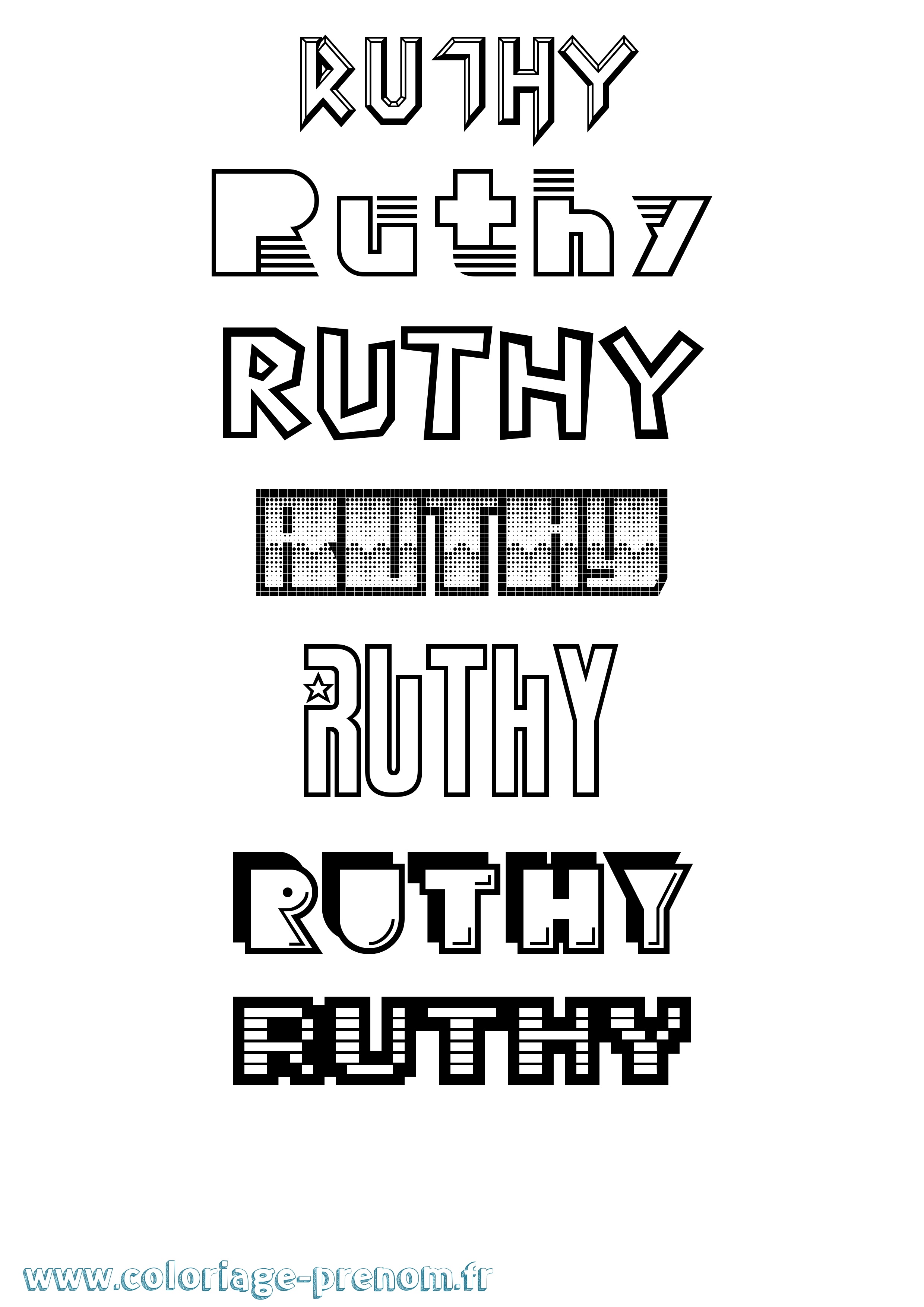 Coloriage Ruthy Jeux Vidéos Coloriage prénom Ruthy Jeux Vidéos