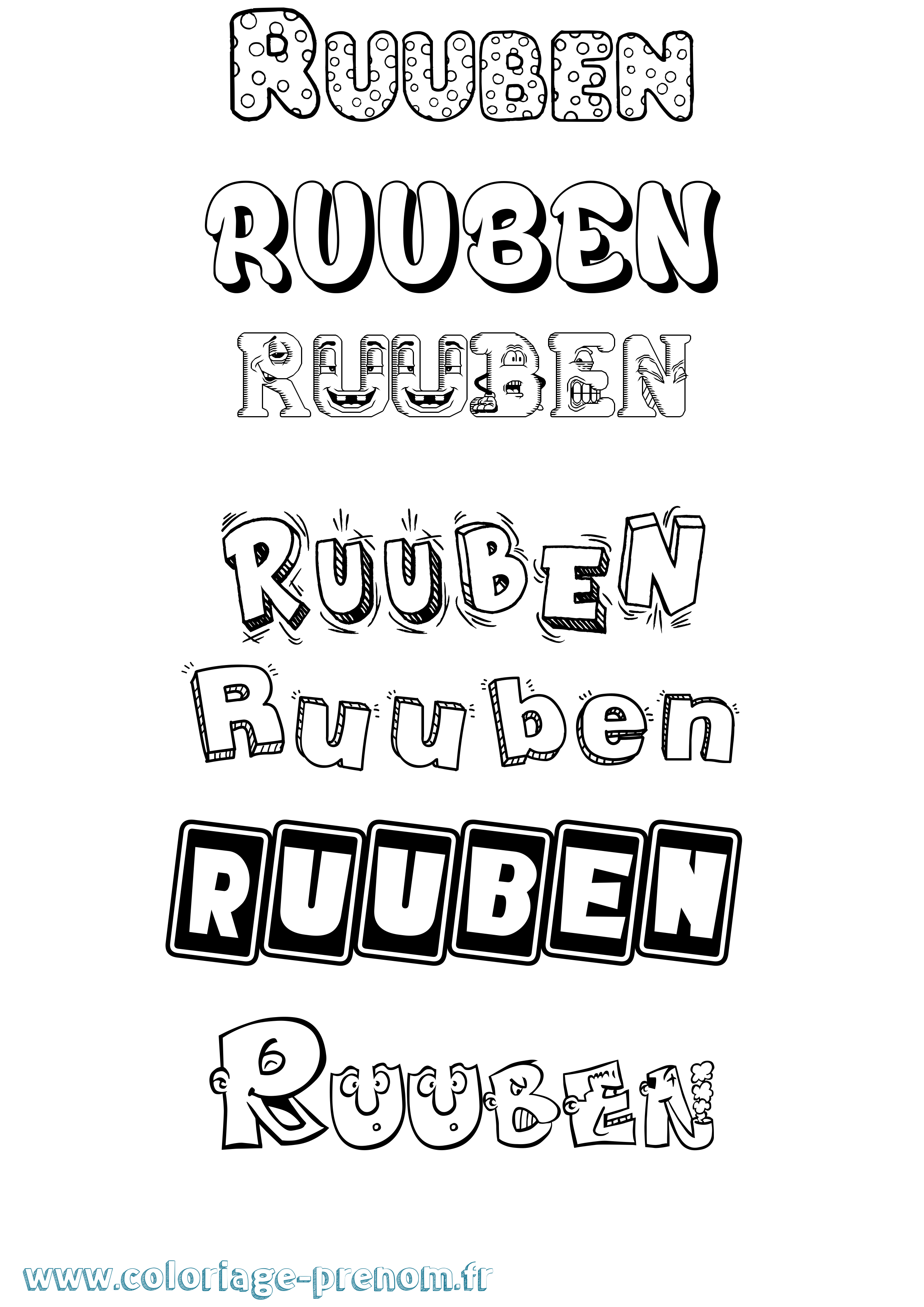 Coloriage Ruuben Fun Coloriage prénom Ruuben Fun