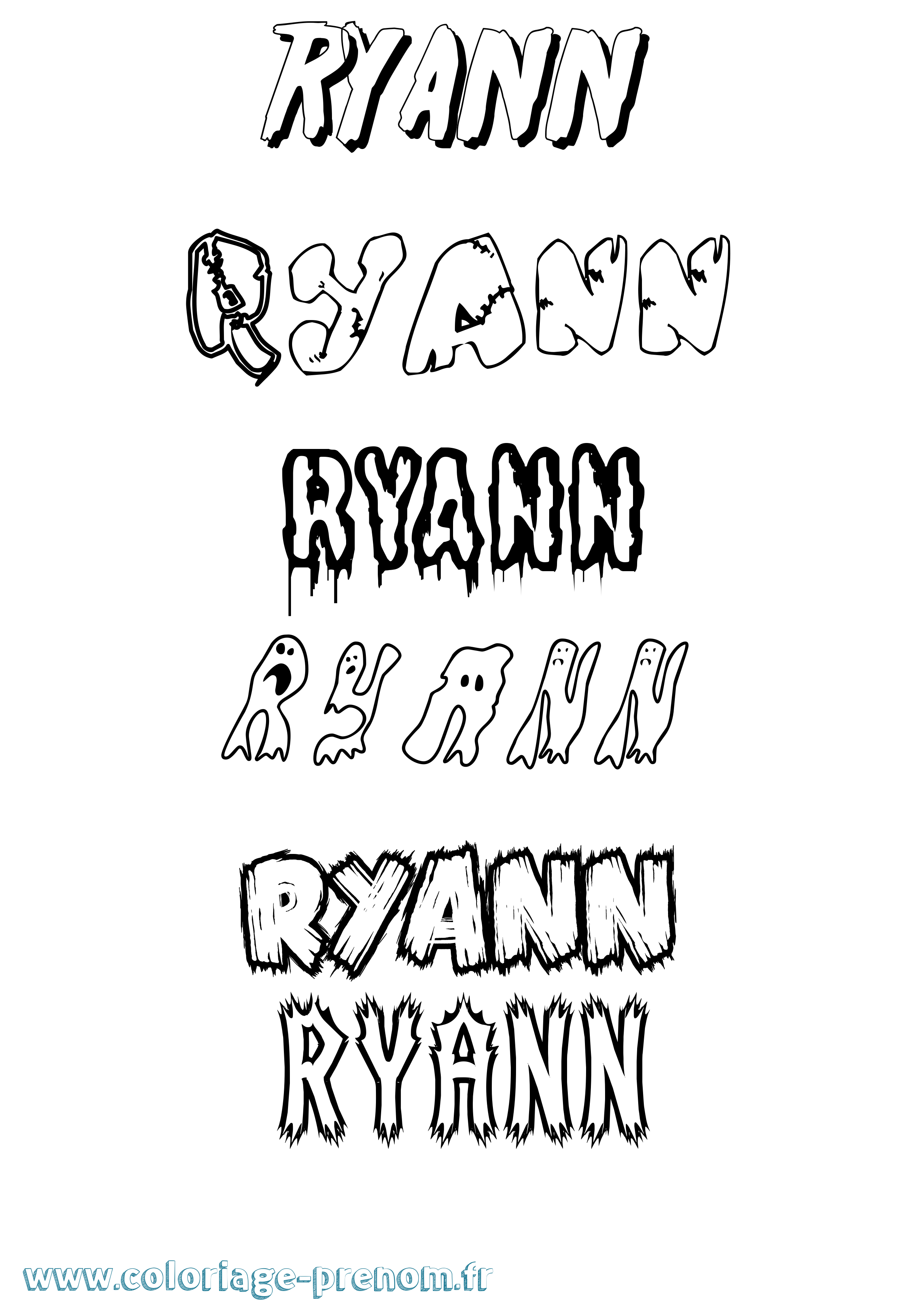Coloriage Ryann Frisson Coloriage prénom Ryann Frisson