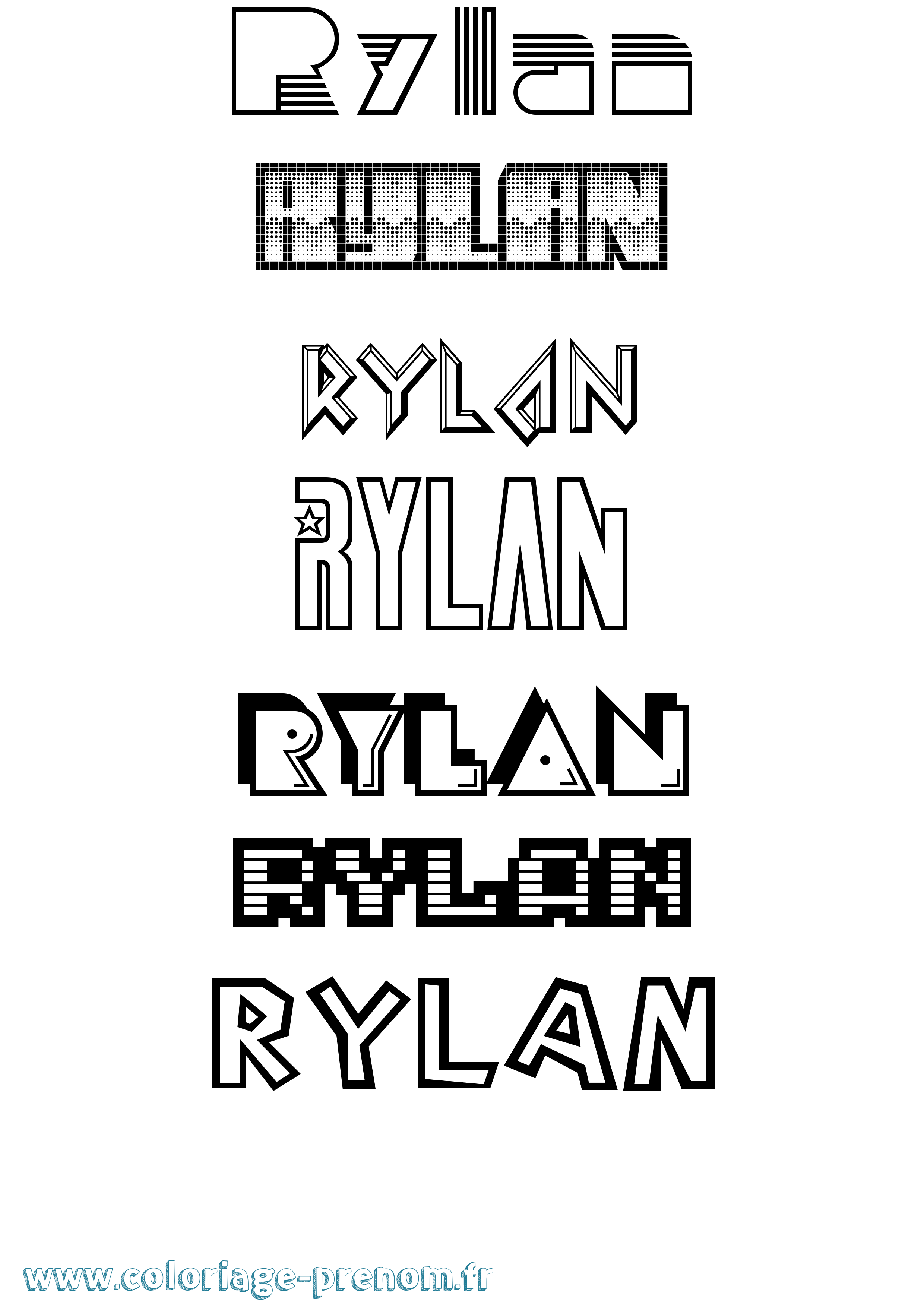 Coloriage Rylan Jeux Vidéos Coloriage prénom Rylan Jeux Vidéos