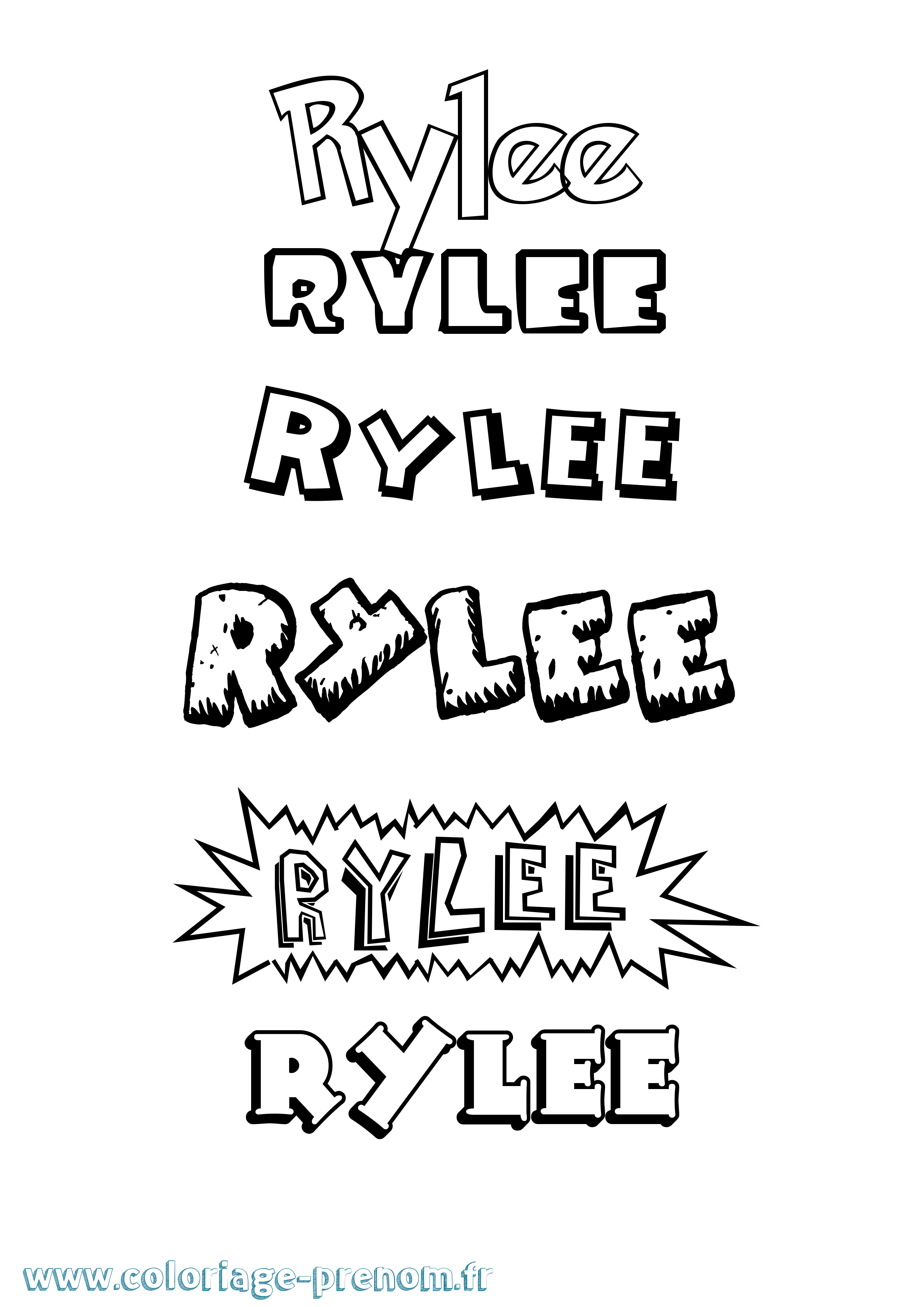Coloriage Rylee Dessin Animé Coloriage prénom Rylee Dessin Animé