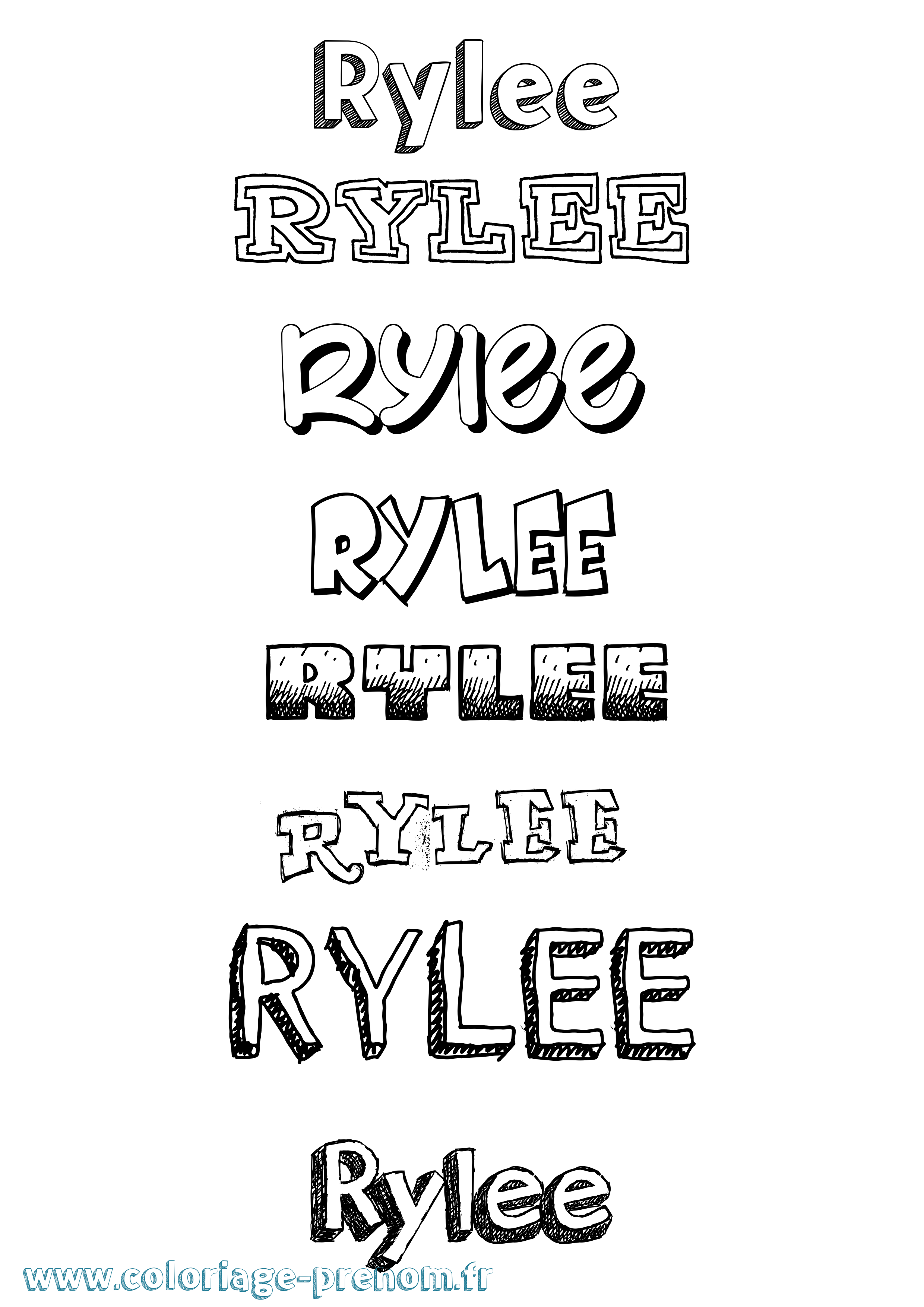 Coloriage Rylee Dessiné Coloriage prénom Rylee Dessiné