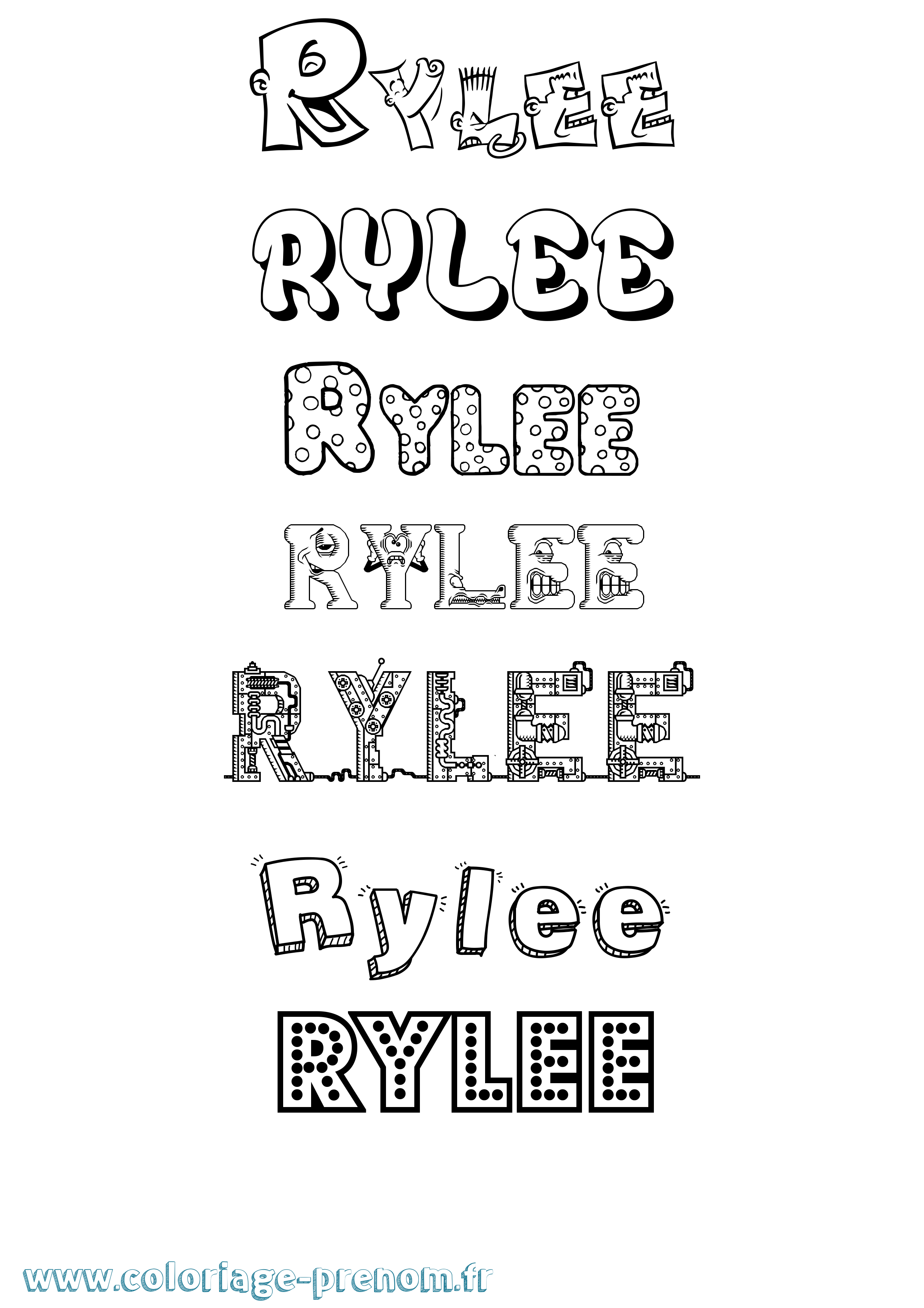 Coloriage Rylee Fun Coloriage prénom Rylee Fun