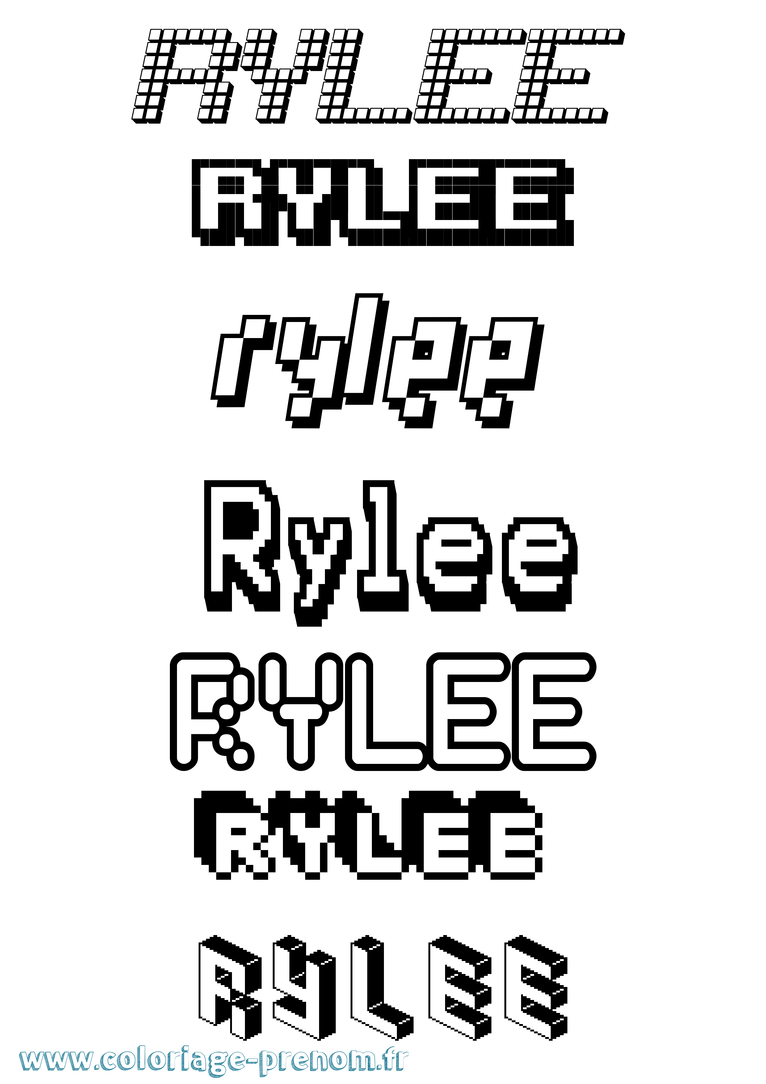 Coloriage Rylee Pixel Coloriage prénom Rylee Pixel