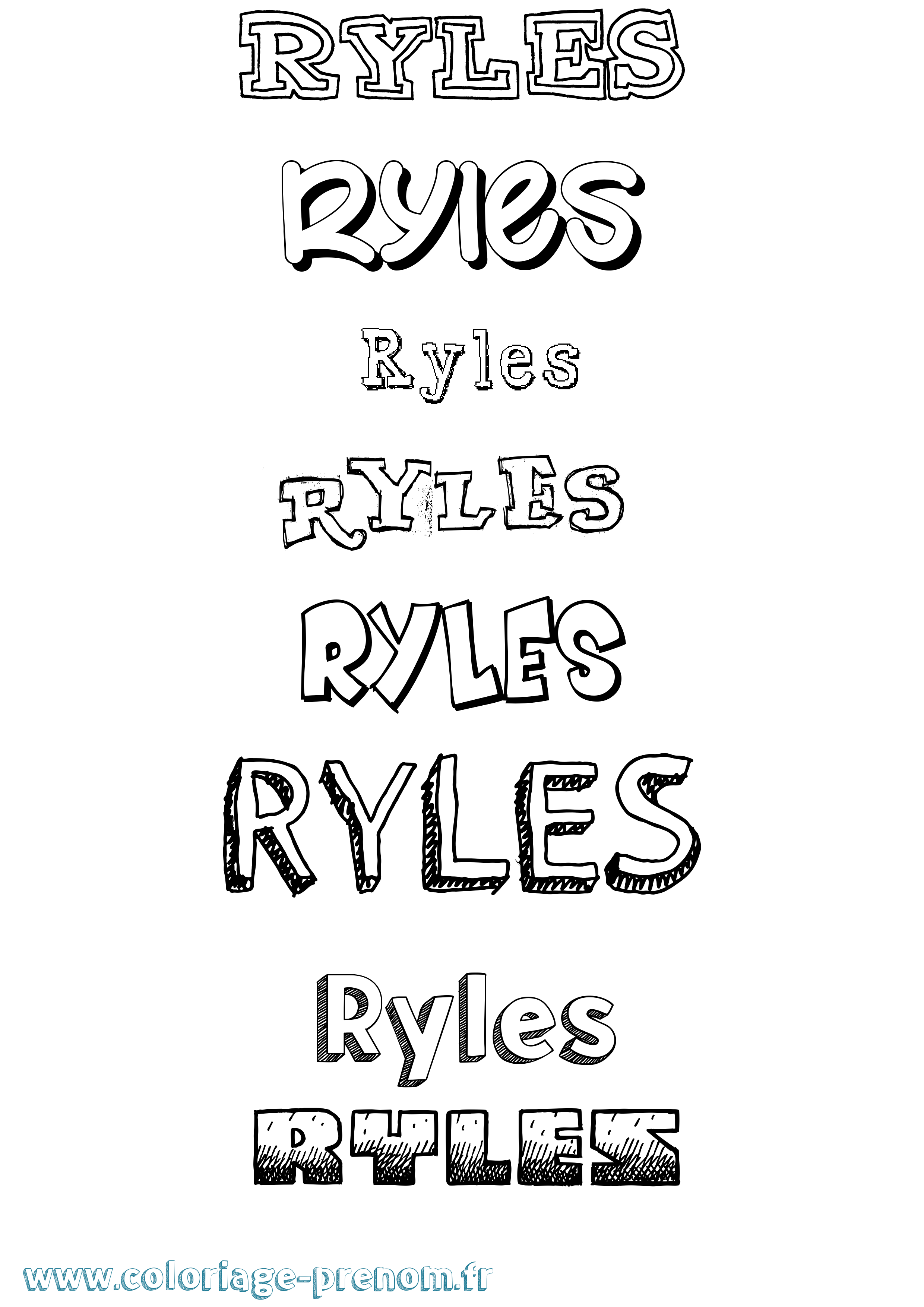 Coloriage Ryles Dessiné Coloriage prénom Ryles Dessiné