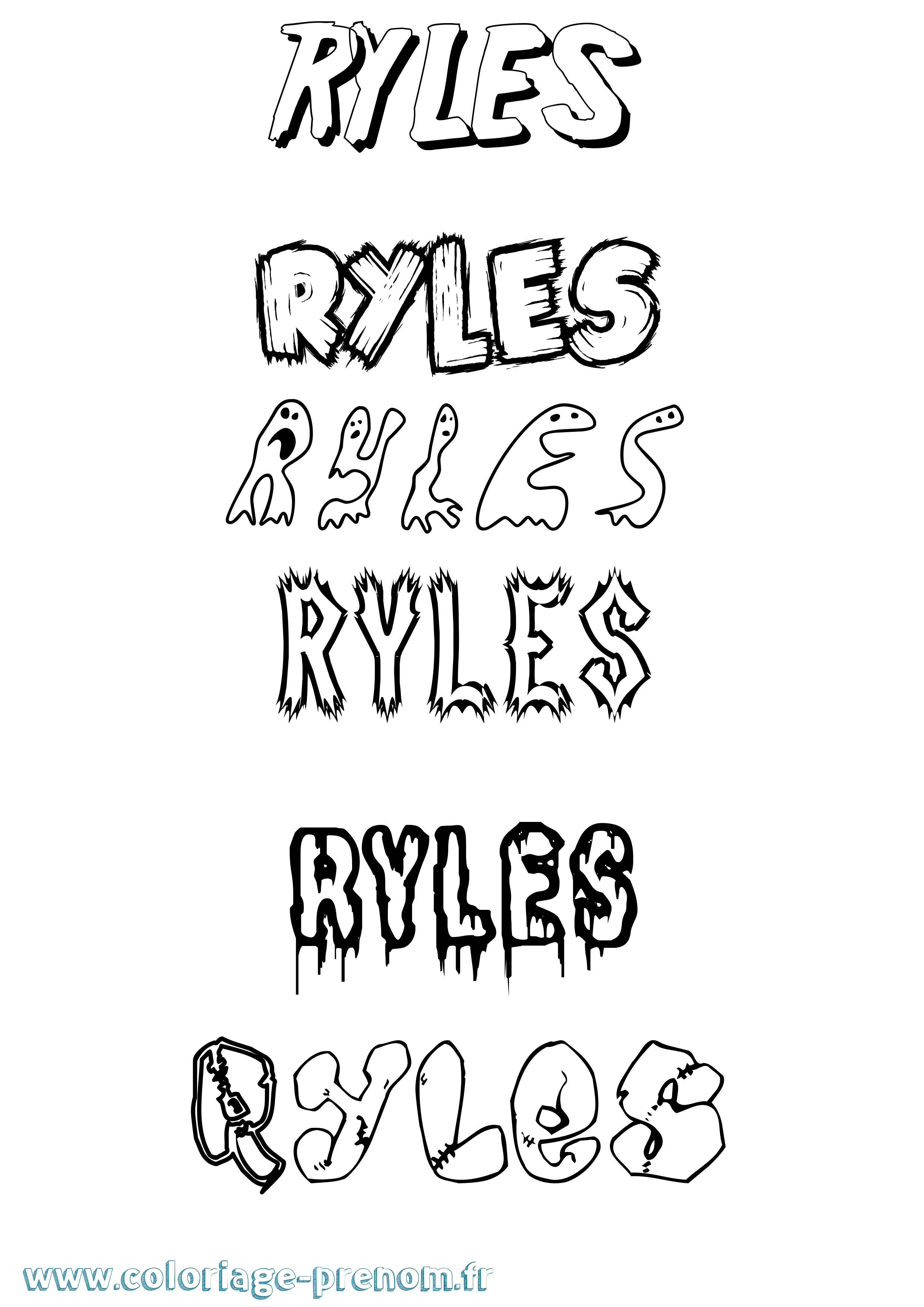 Coloriage Ryles Frisson Coloriage prénom Ryles Frisson