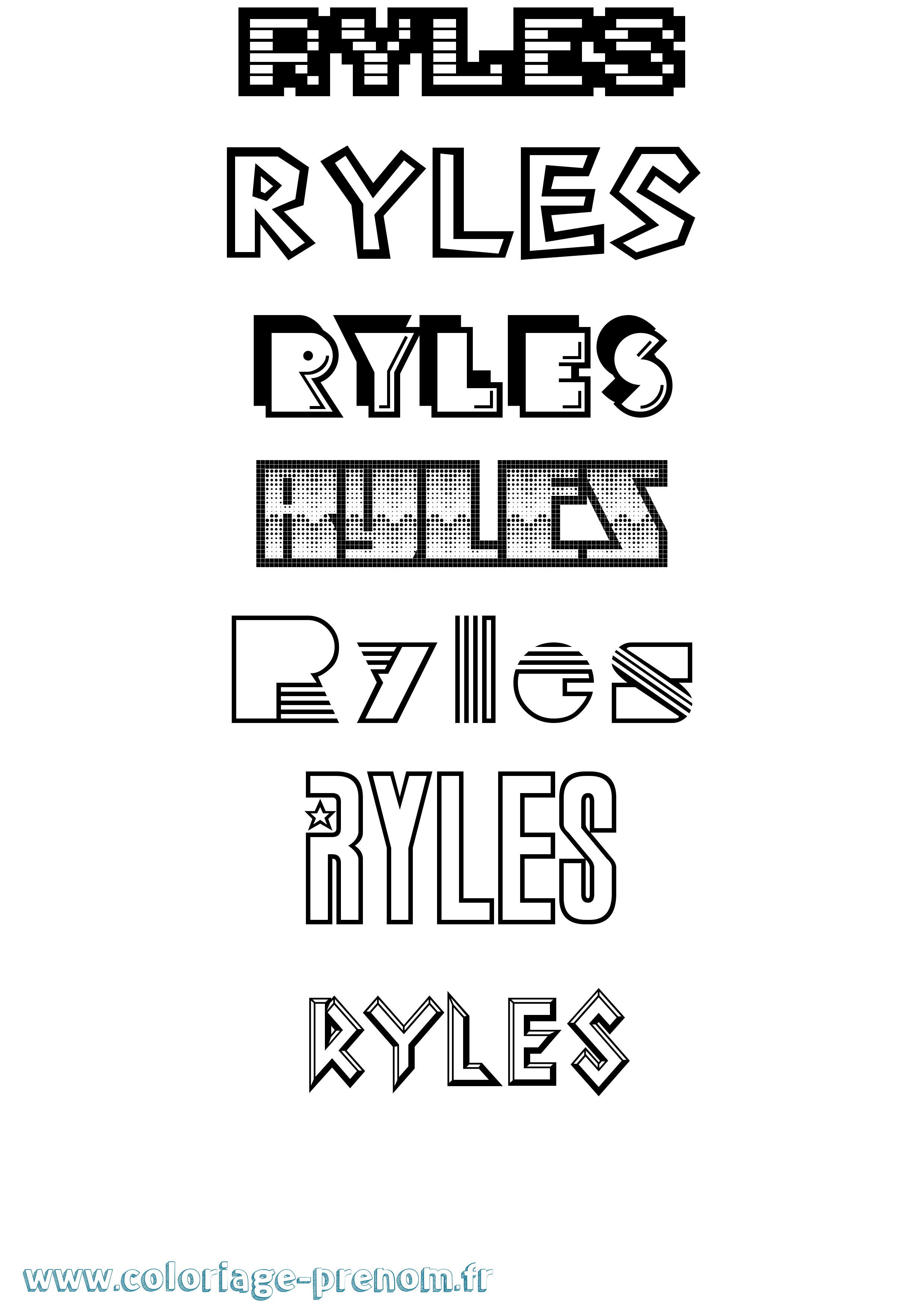Coloriage Ryles Jeux Vidéos Coloriage prénom Ryles Jeux Vidéos