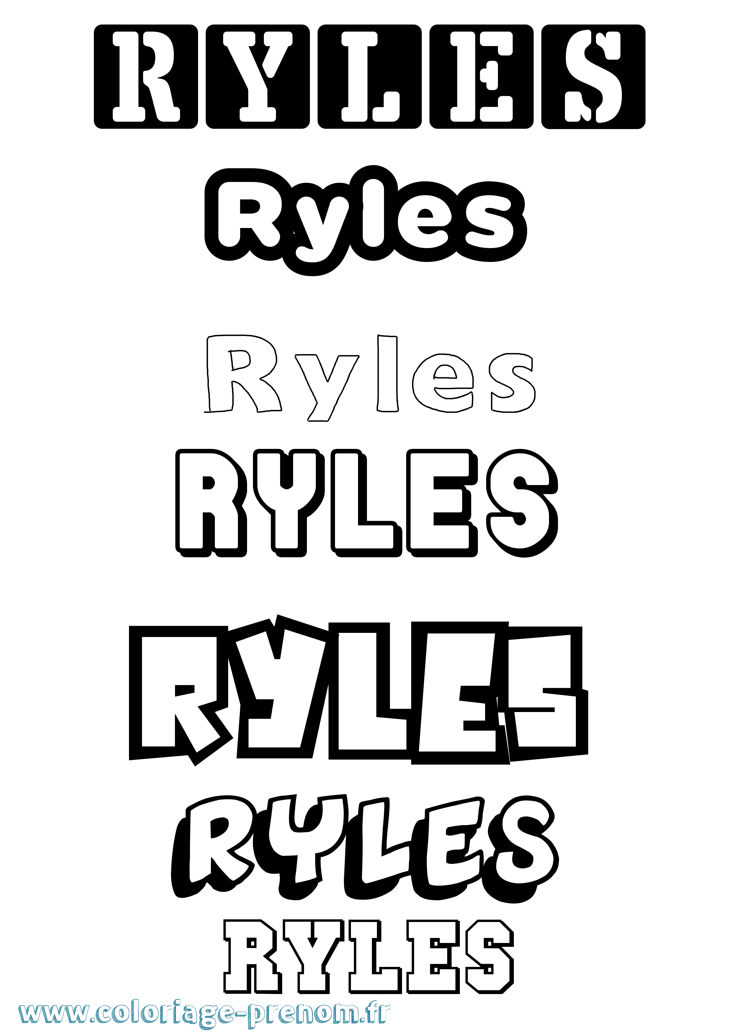 Coloriage Ryles Simple Coloriage prénom Ryles Simple