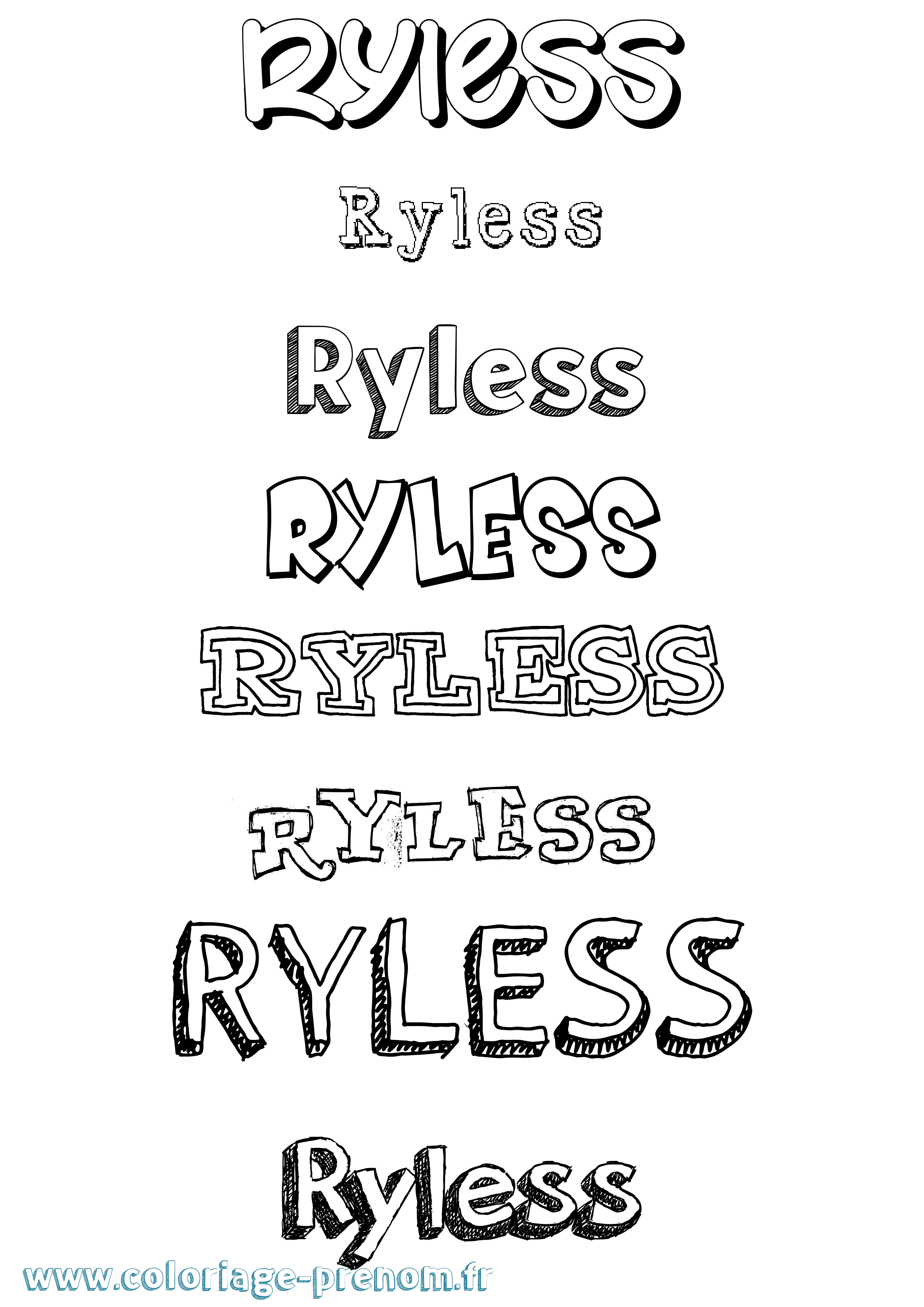 Coloriage Ryless Dessiné Coloriage prénom Ryless Dessiné