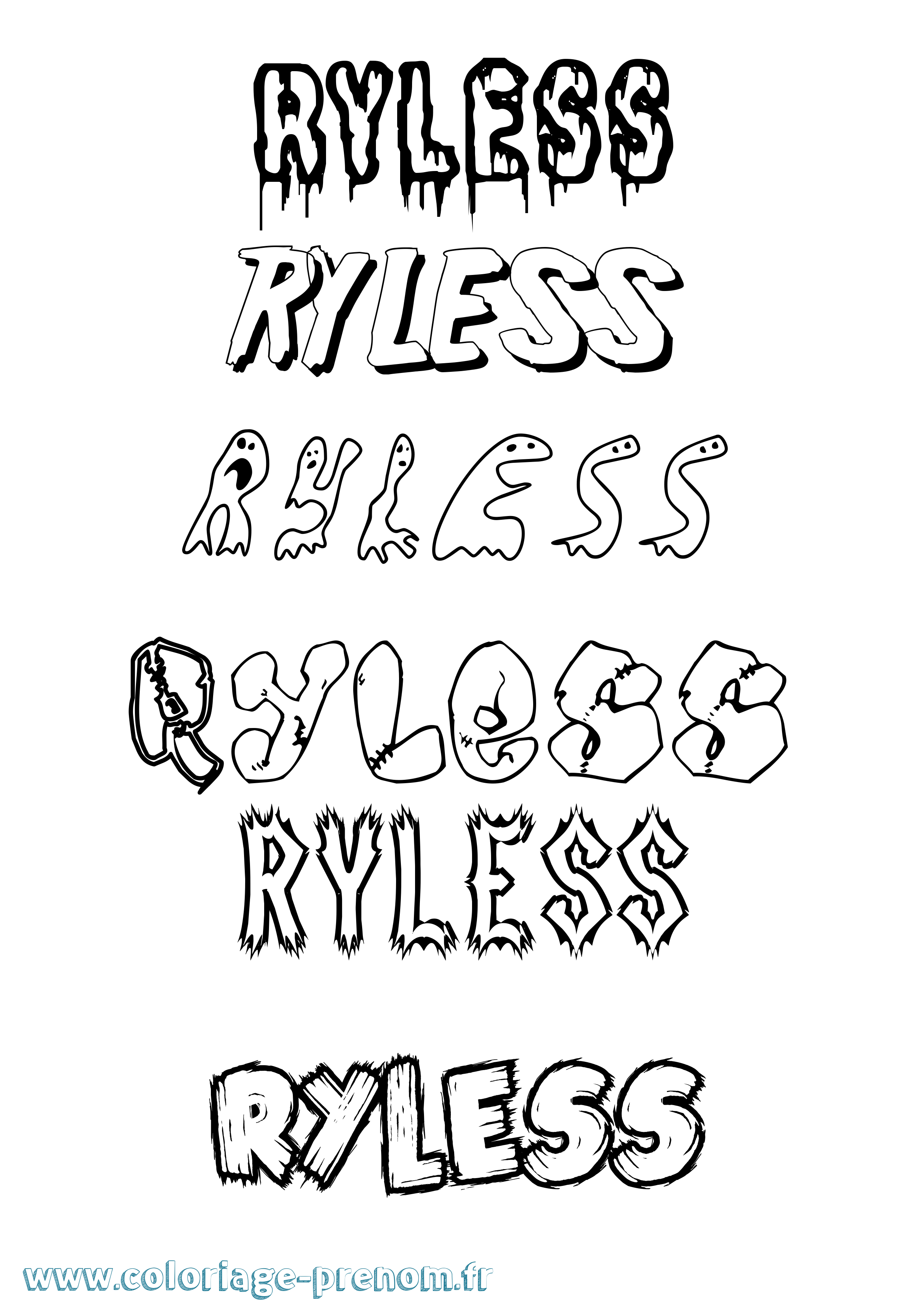 Coloriage Ryless Frisson Coloriage prénom Ryless Frisson