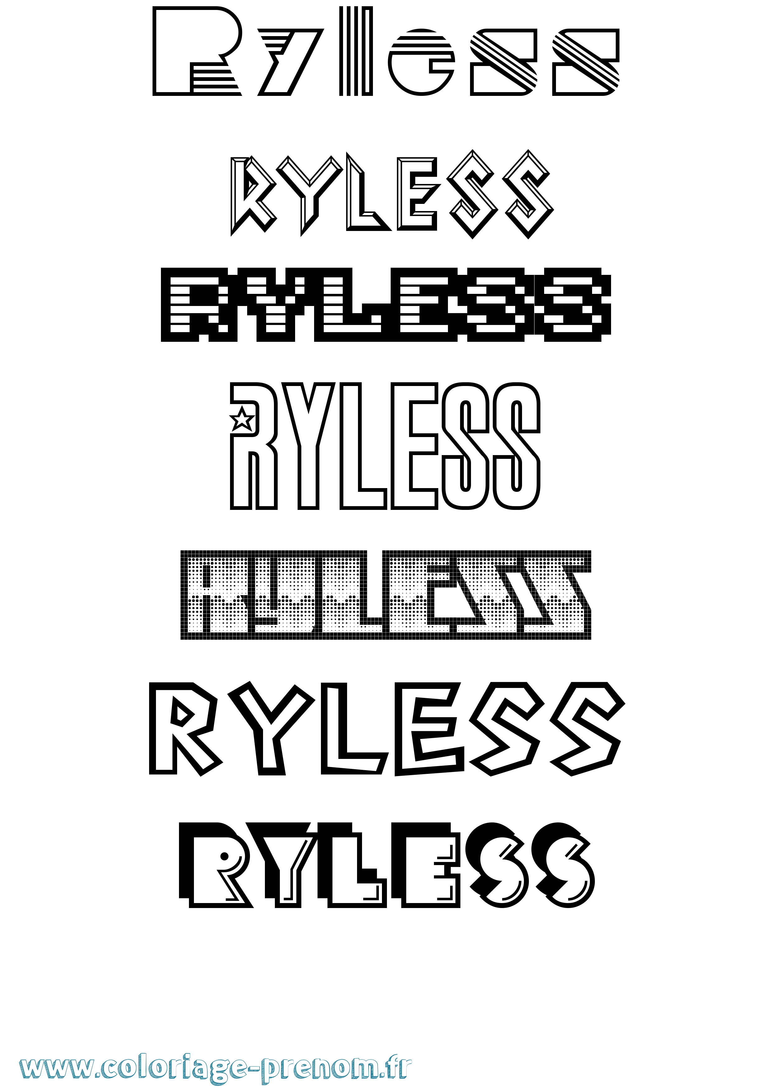 Coloriage Ryless Jeux Vidéos Coloriage prénom Ryless Jeux Vidéos