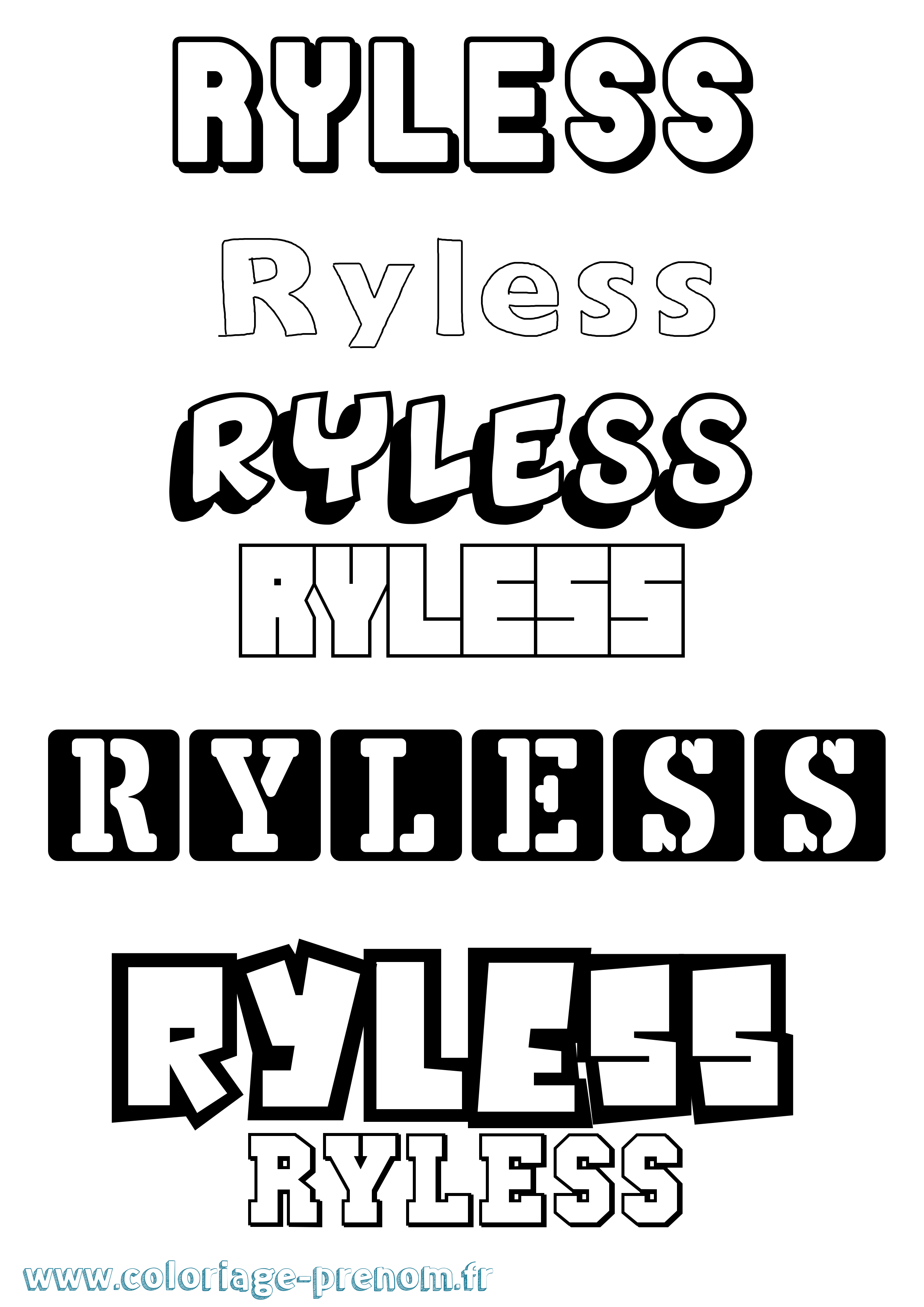 Coloriage Ryless Simple Coloriage prénom Ryless Simple